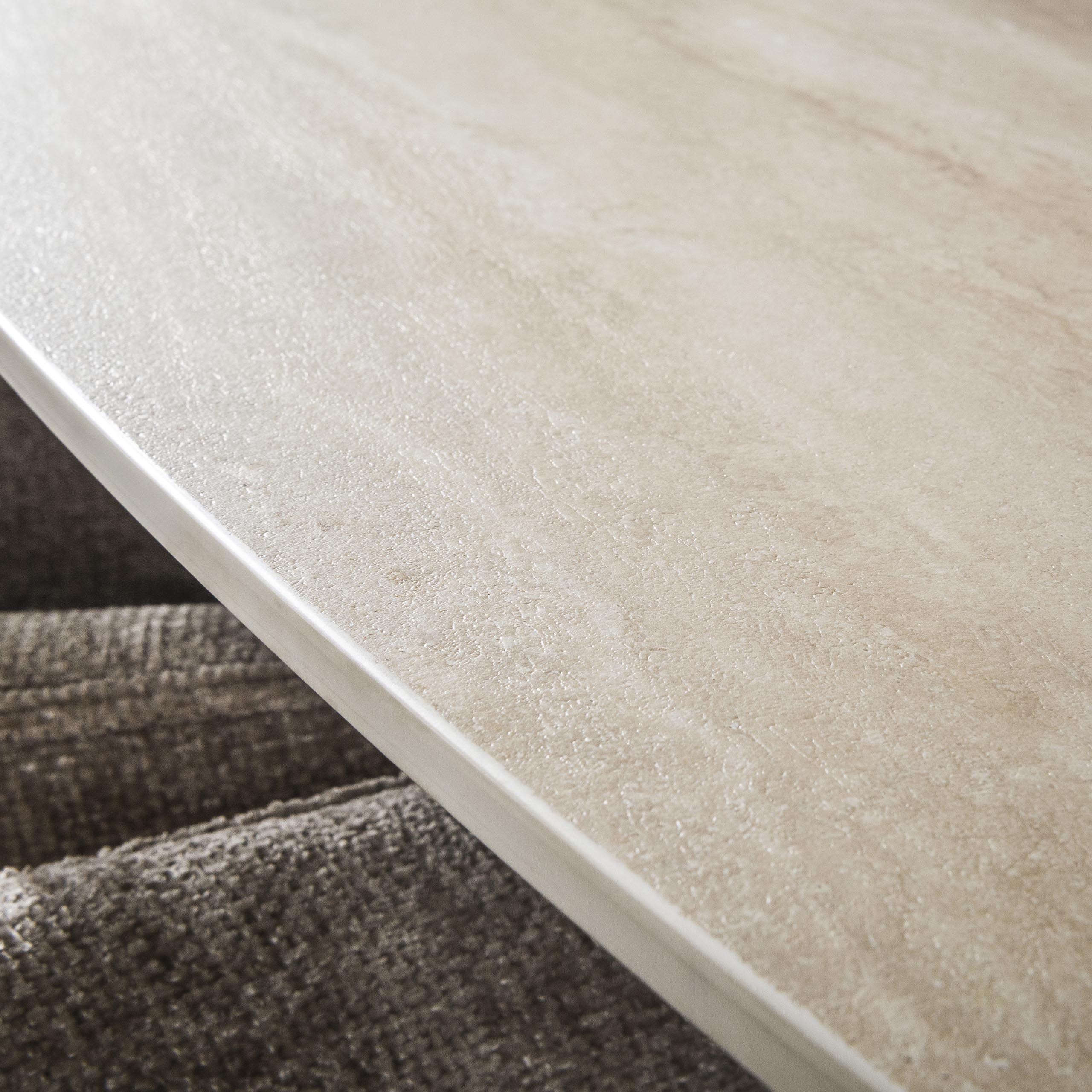 Tavolo da pranzo ovale Romano Cross 215 cm - Travertino in ceramica 3D