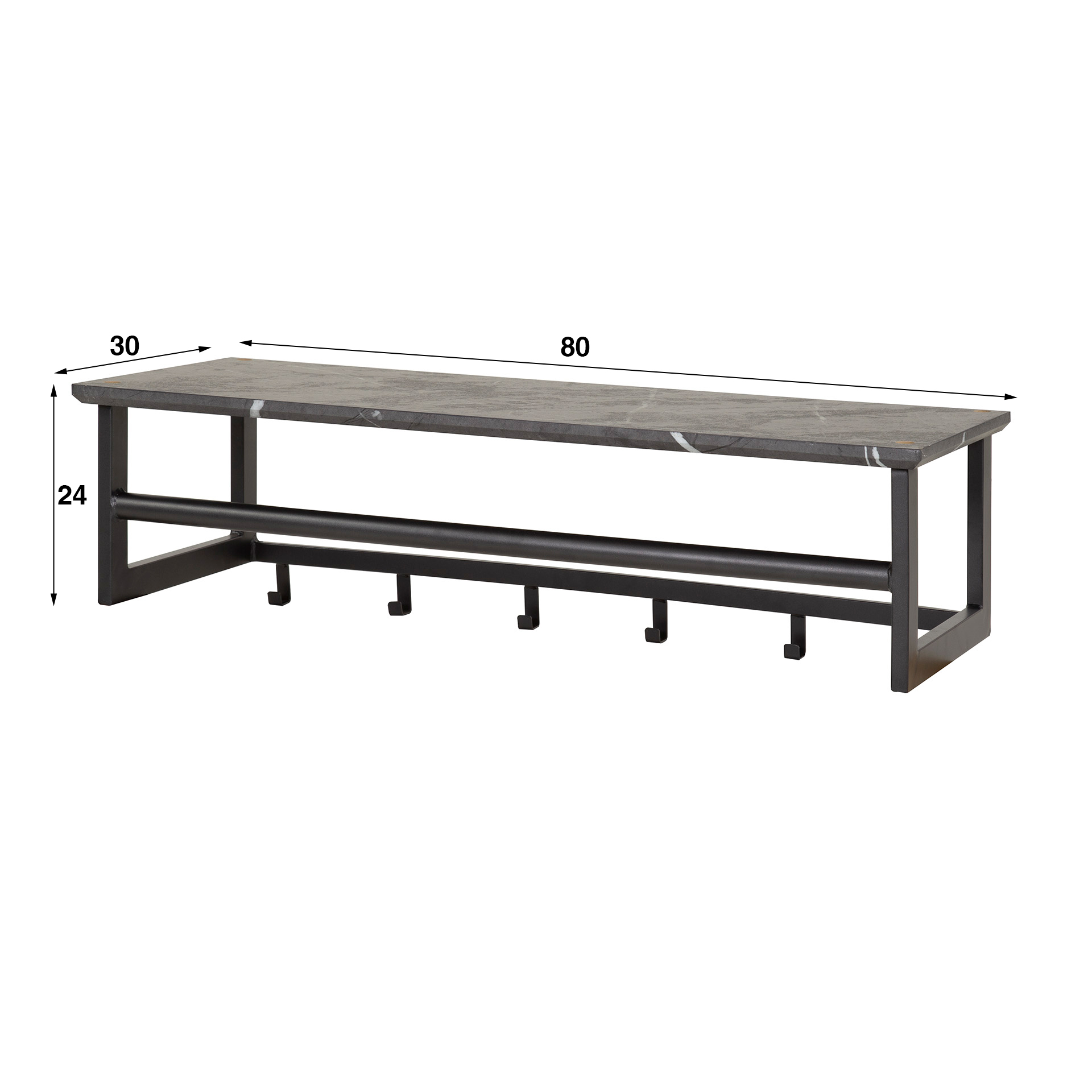 Appendiabiti asta 6 angolari / 3D marrone nero