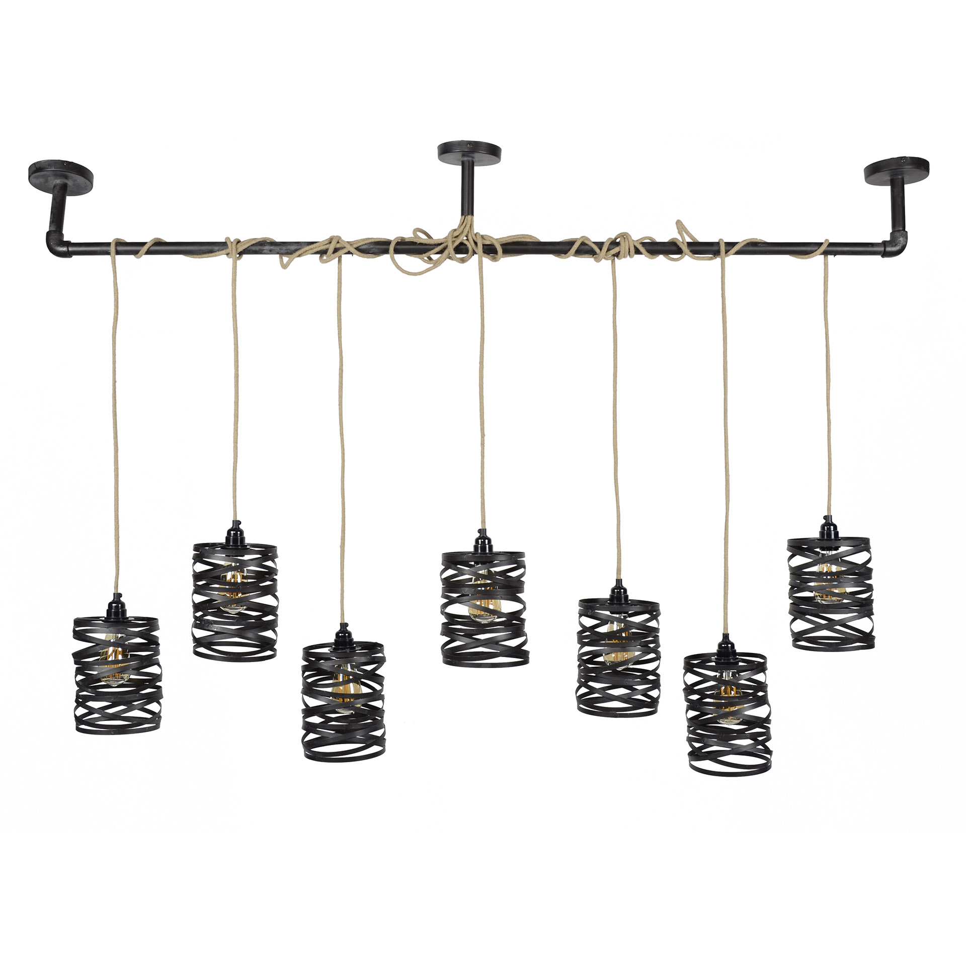 Lampada a sospensione 7L twist wrap XL / Grigio ardesia