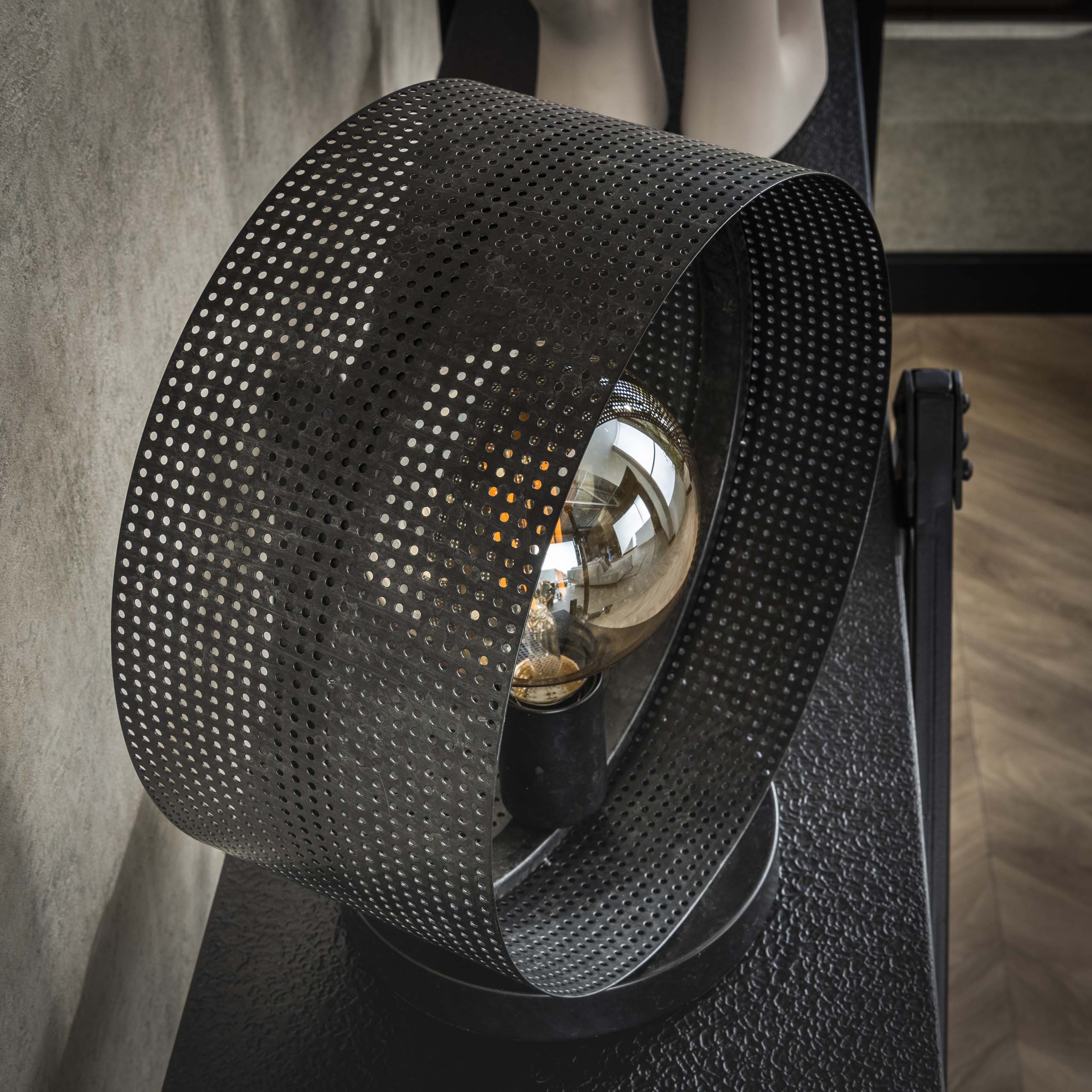 Table lamp Ring Mesh 1-light - Charcoal