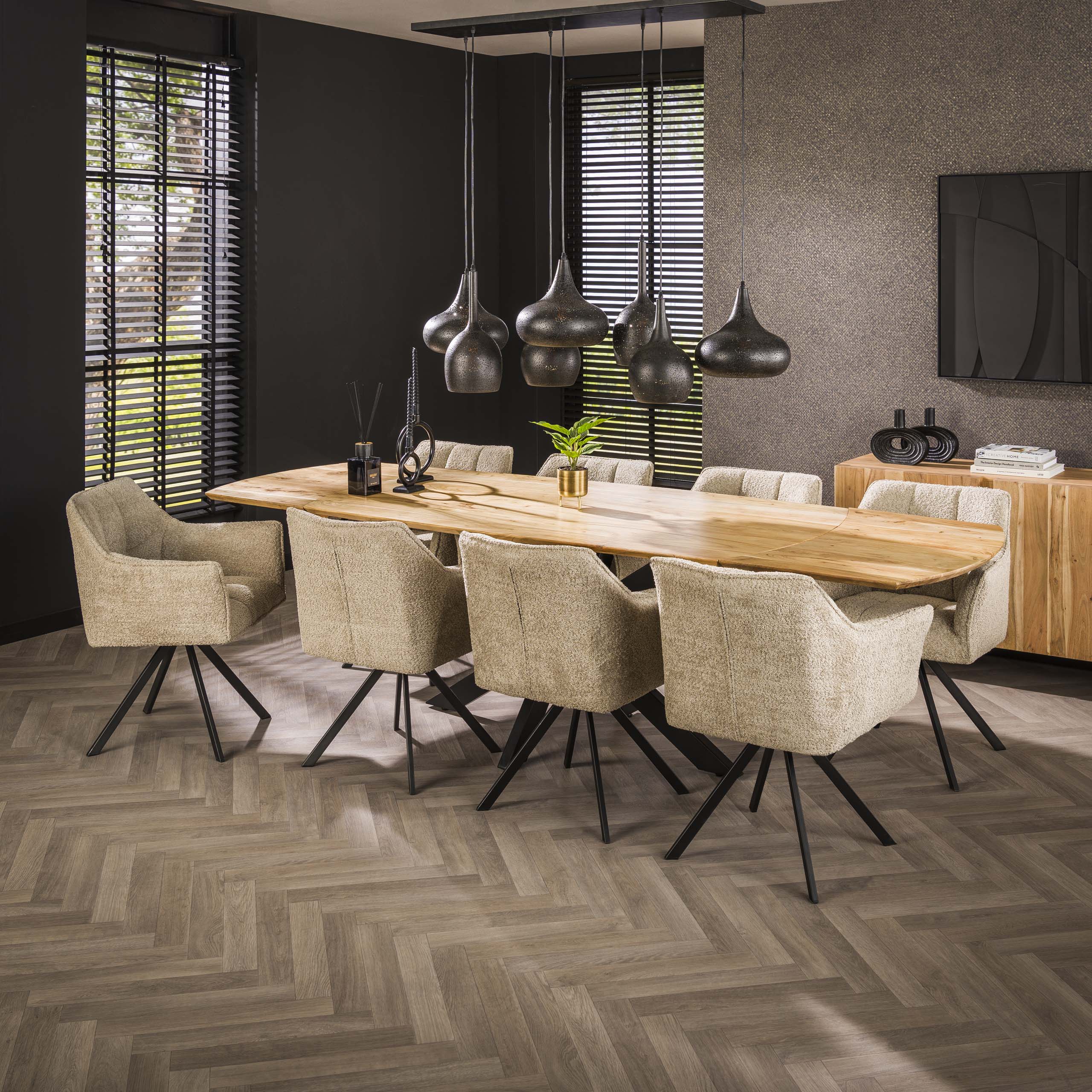 Tavolo da pranzo allungabile 175/275 / Acacia massiccia naturale