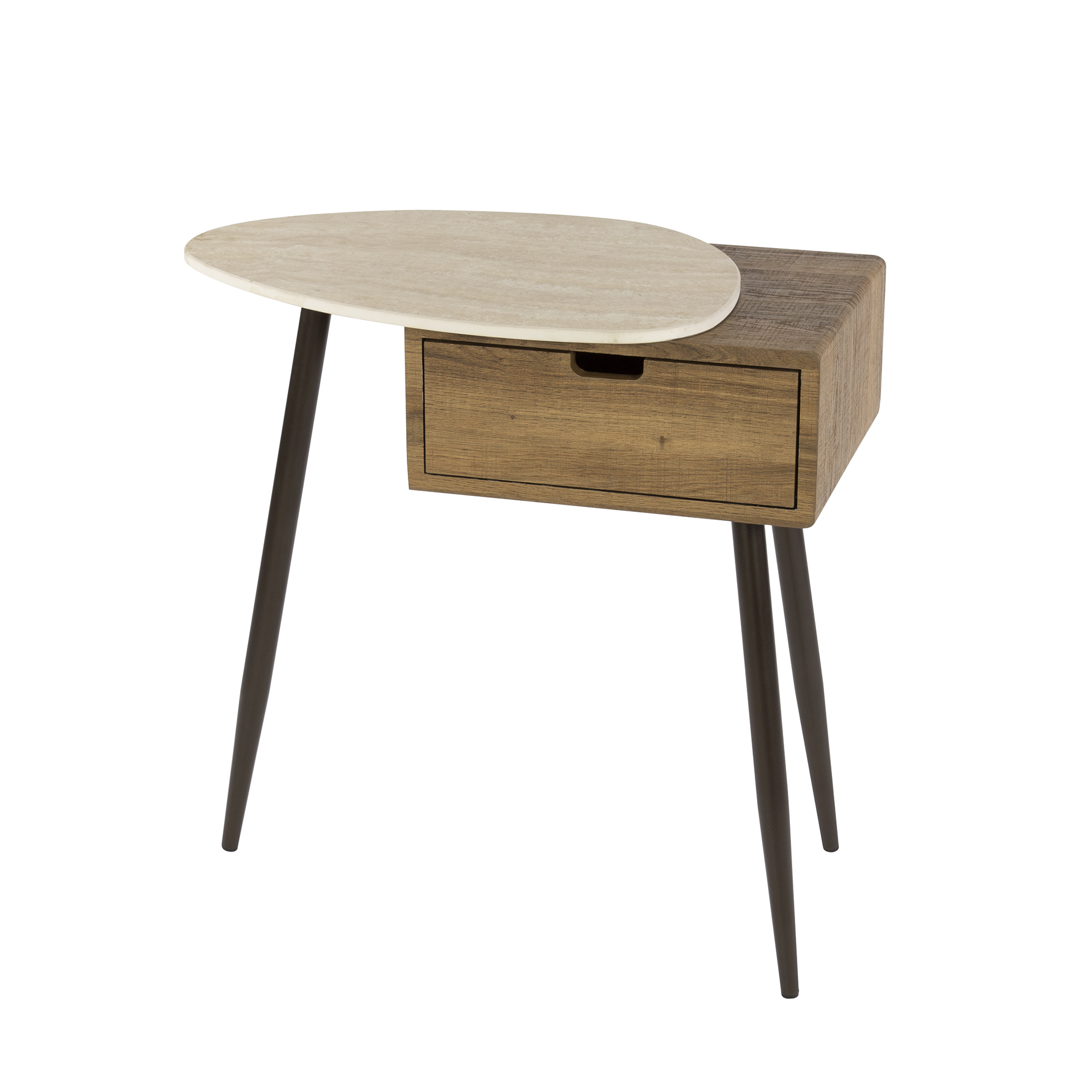 Comodino Travino 1 cassetto sx - Ceramica travertino