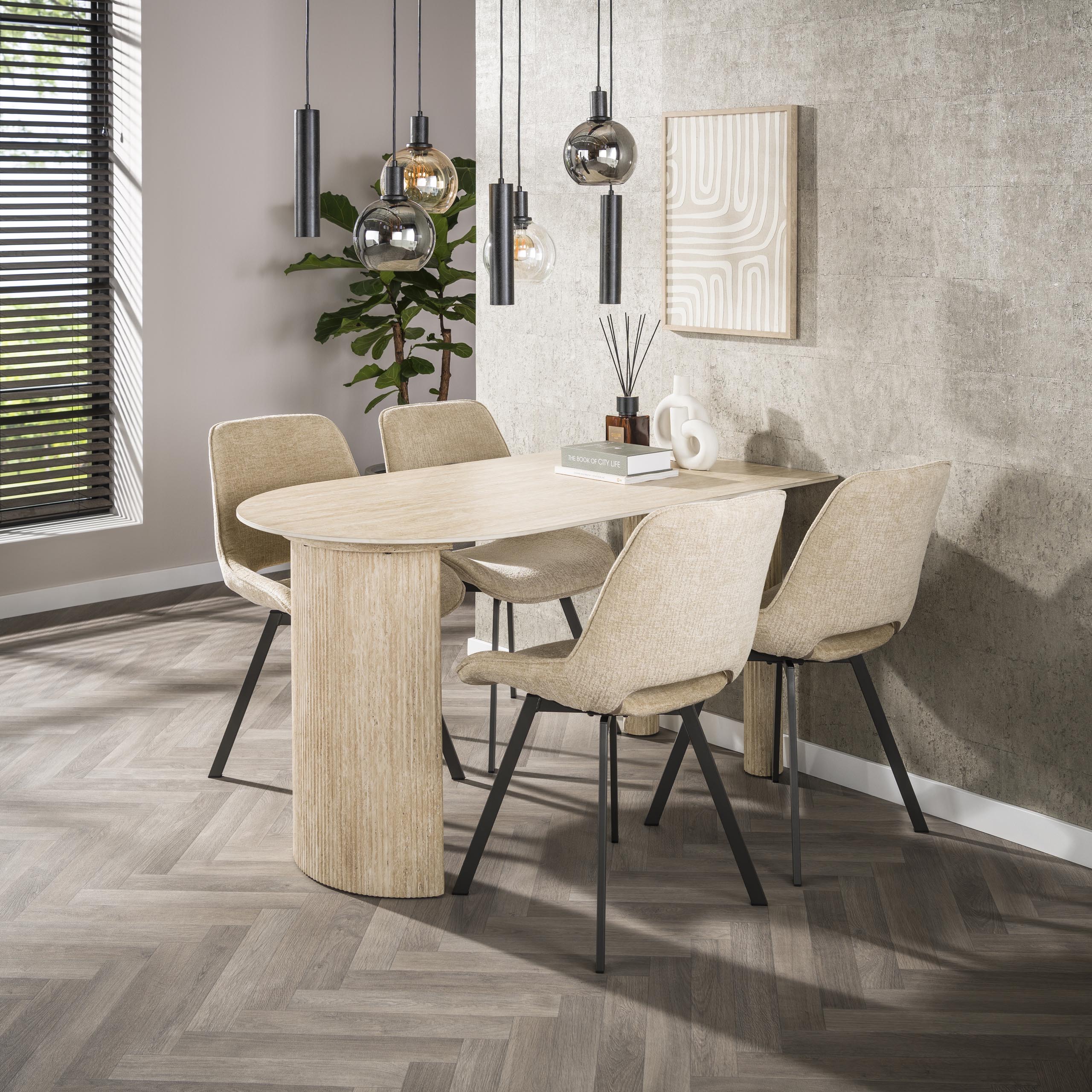 Sedia Jaroq girevole - confezione da 4 - Color sabbia