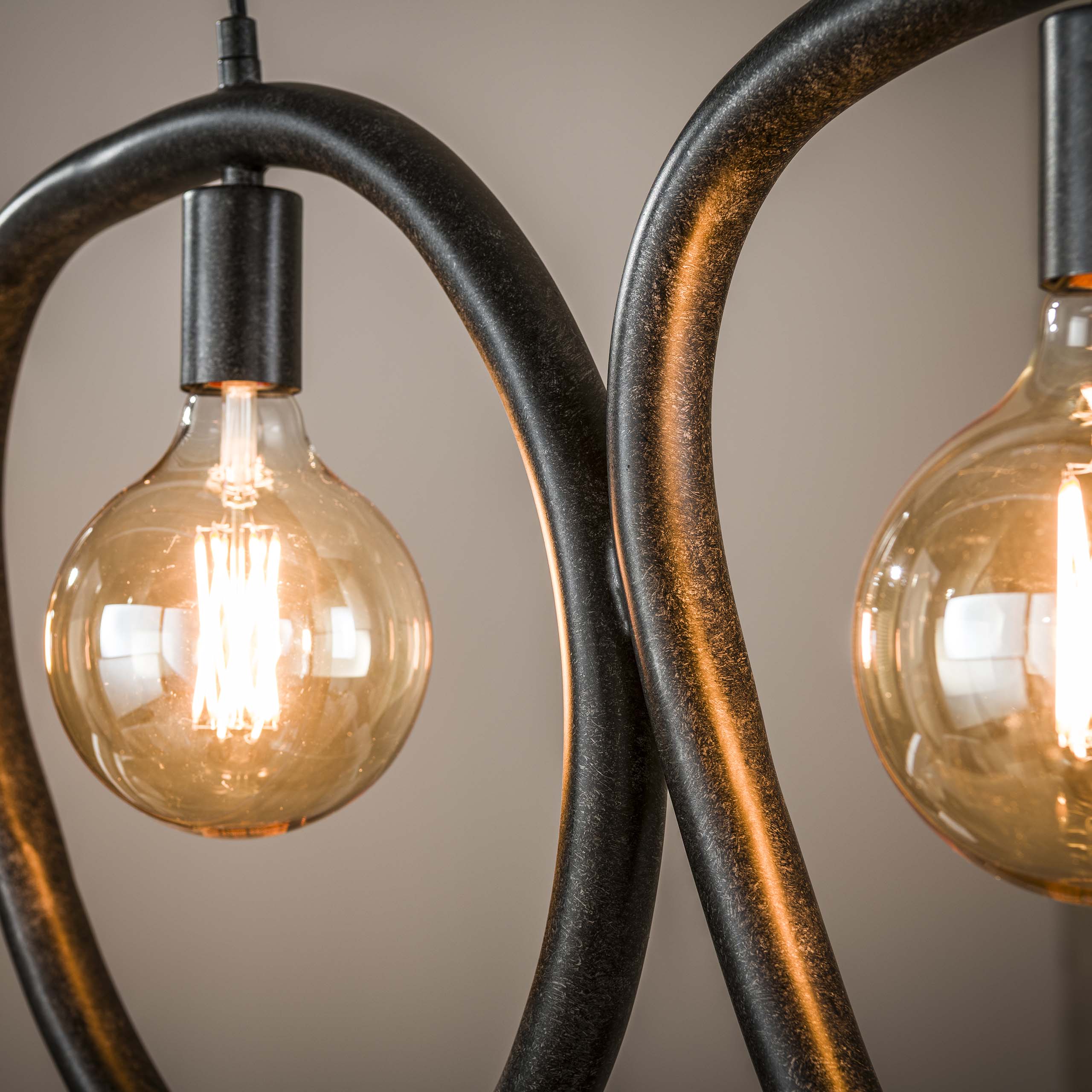 Hanging lamp Pebble 4-light - Artic black