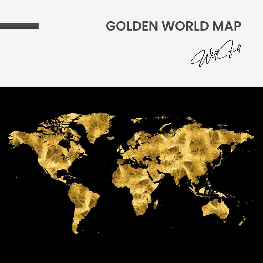 Golden World Map – Vetro