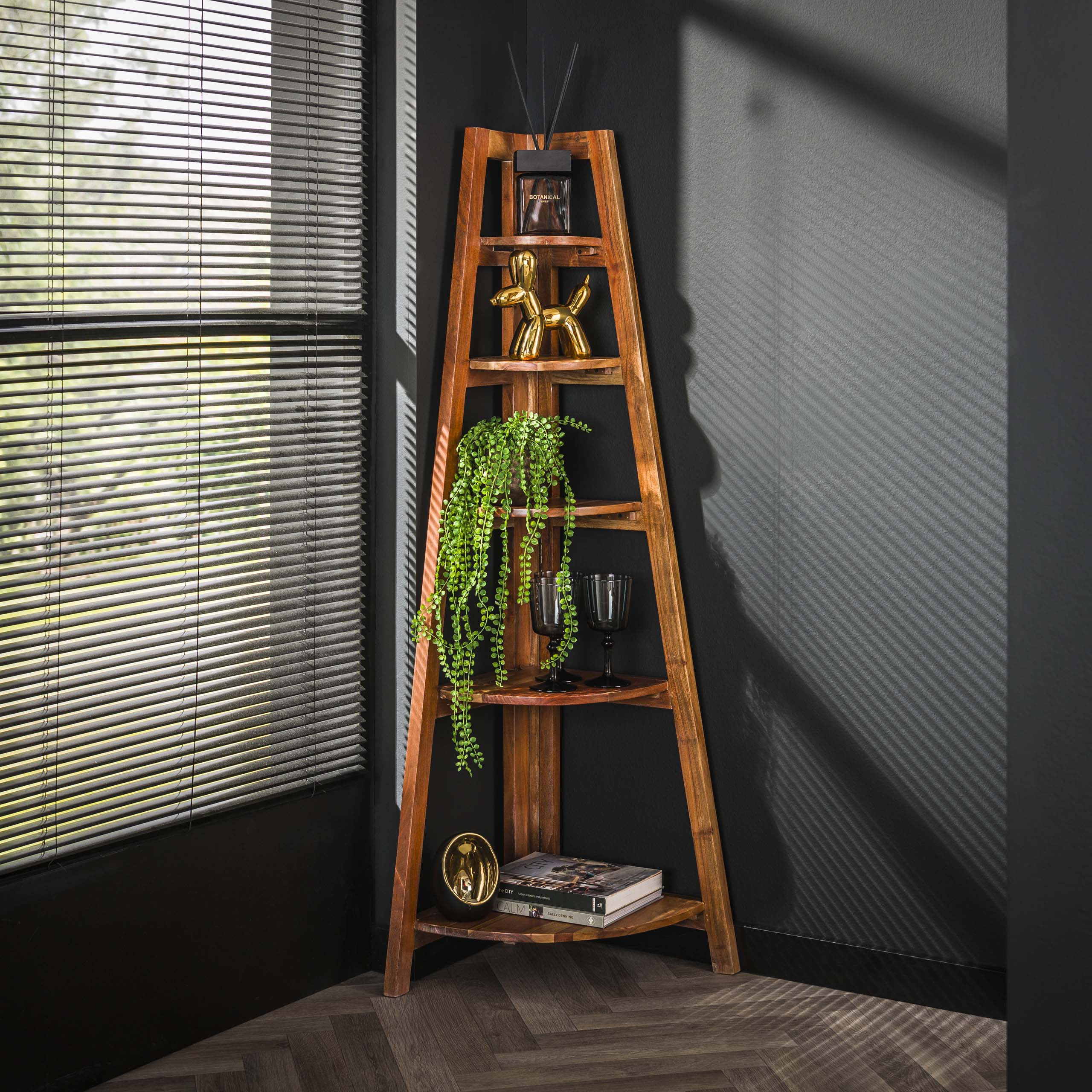 Cremagliera angolare Angle - Sabbia di acacia massiccia