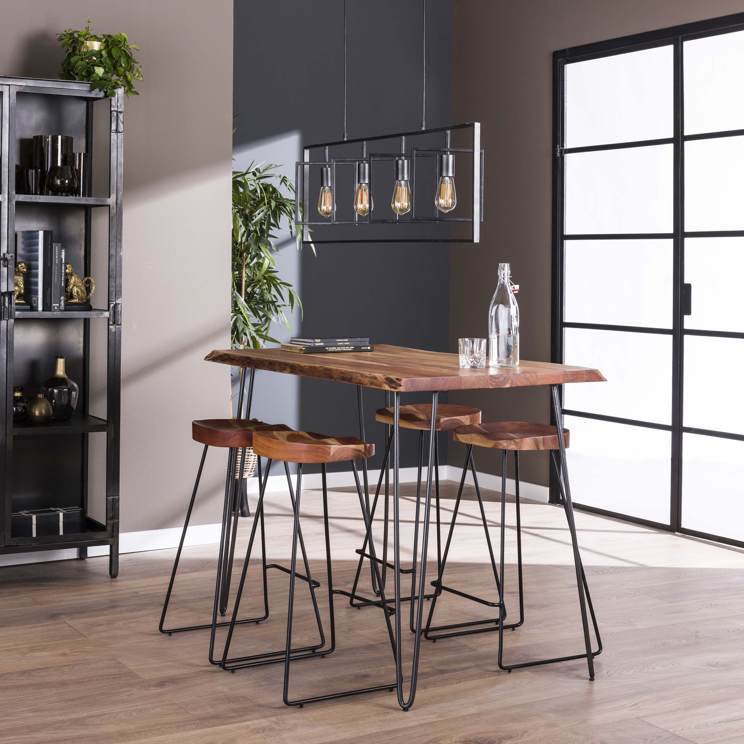 Bar table edge 130 / Solid acacia natural