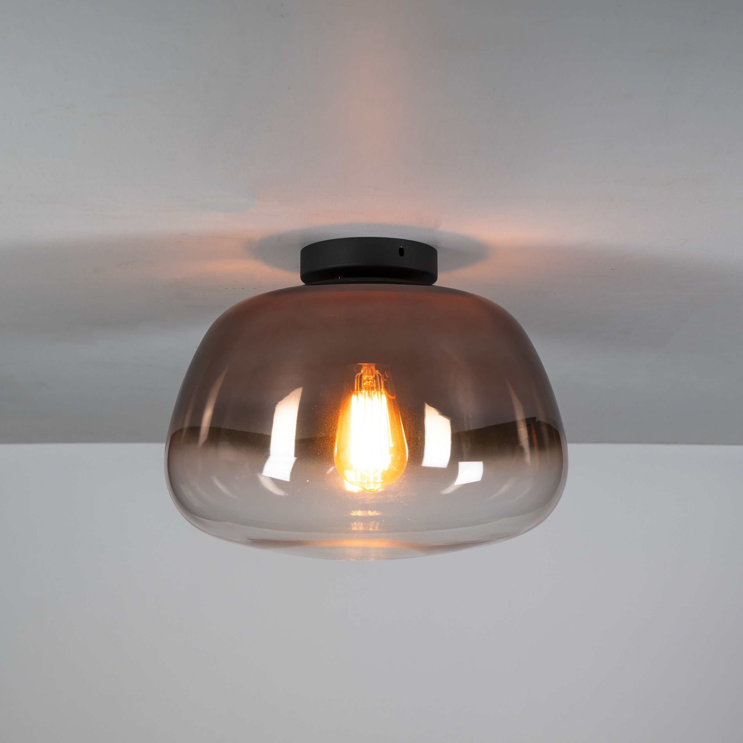 Lampada da soffitto Pulse Shaded 1 luce - vetro ramato