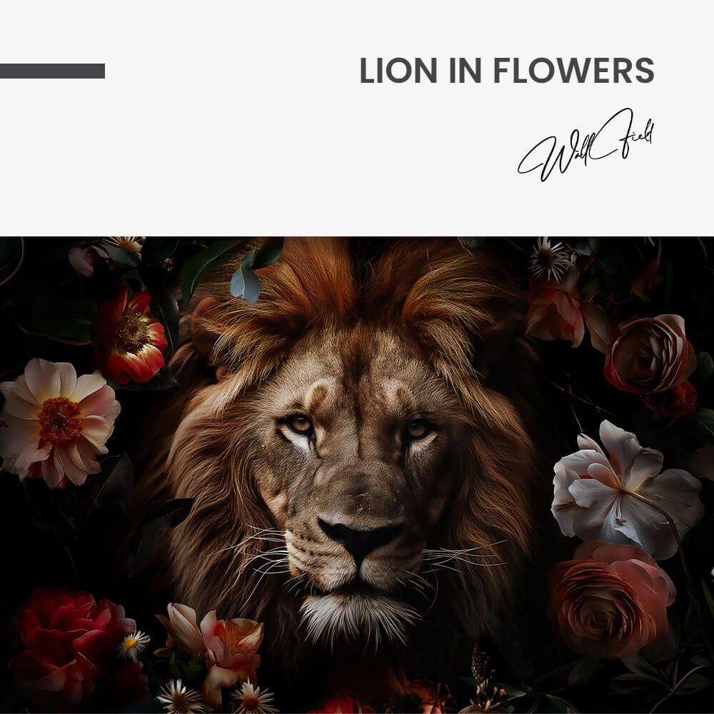 Lion in Flowers – Vetro