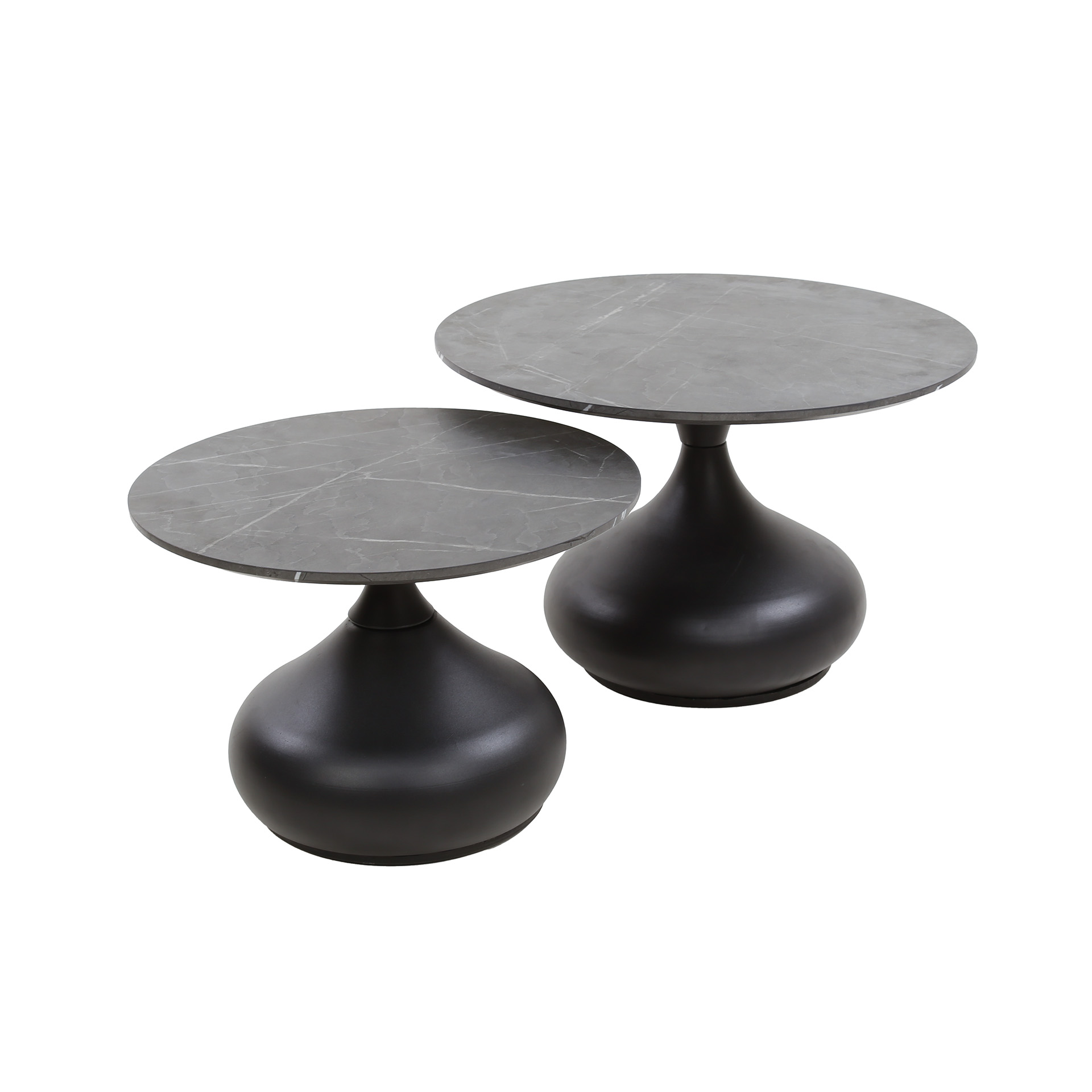 Set tavolino da caffè/2 forme a goccia/3D marrone nero