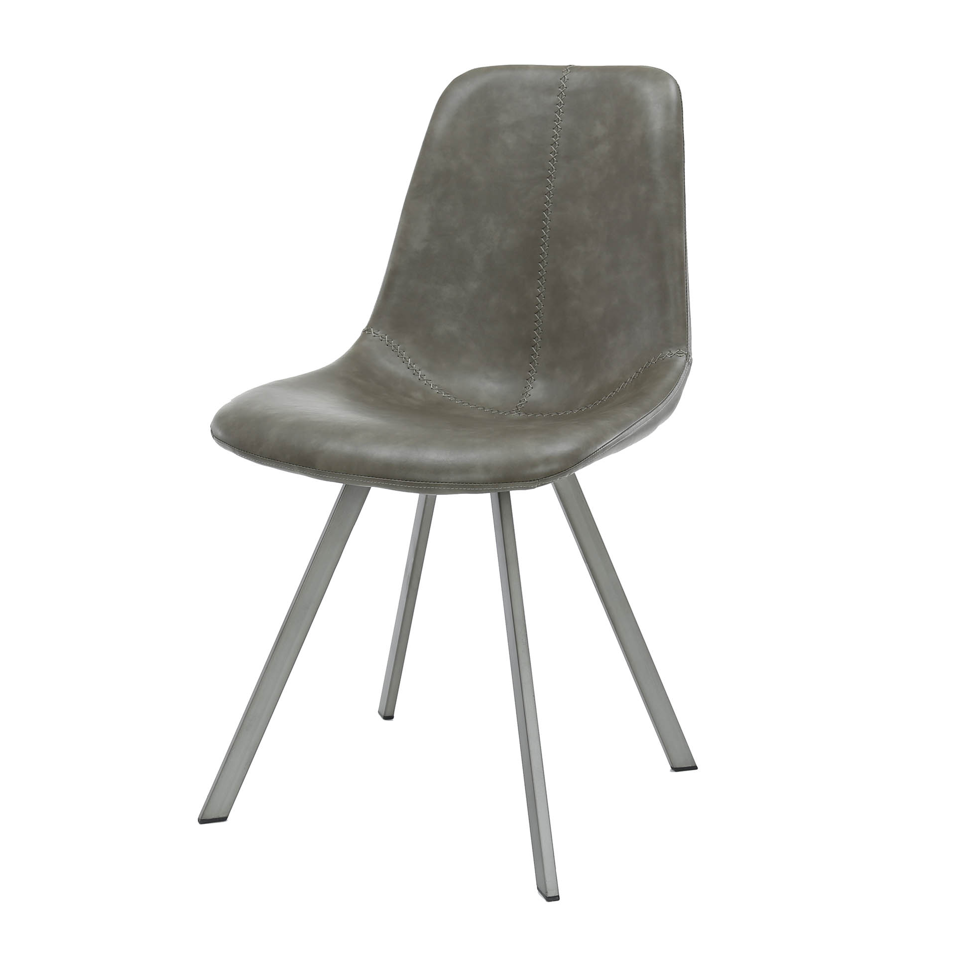 Sedia con struttura piatta a zig-zag. VPE4 / Sella PU tortora