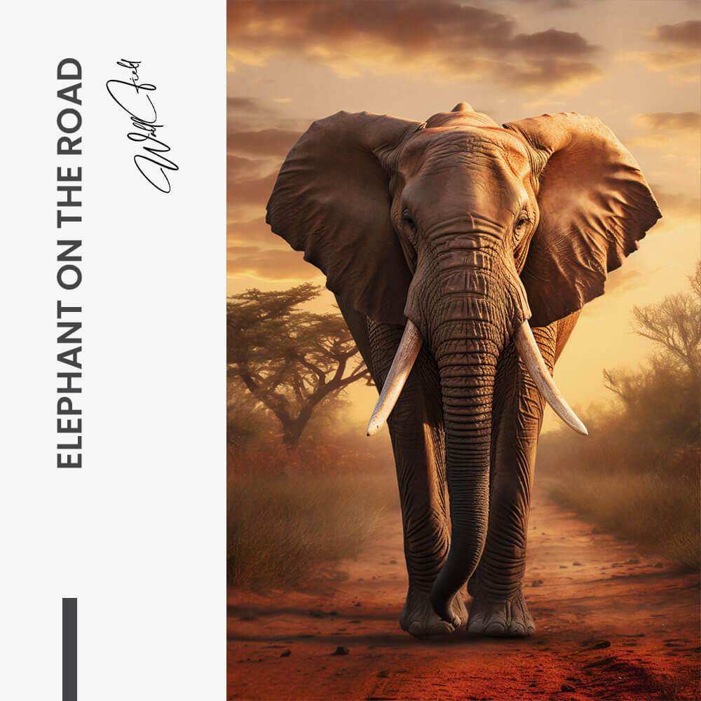 Elephant On The Road - Glass