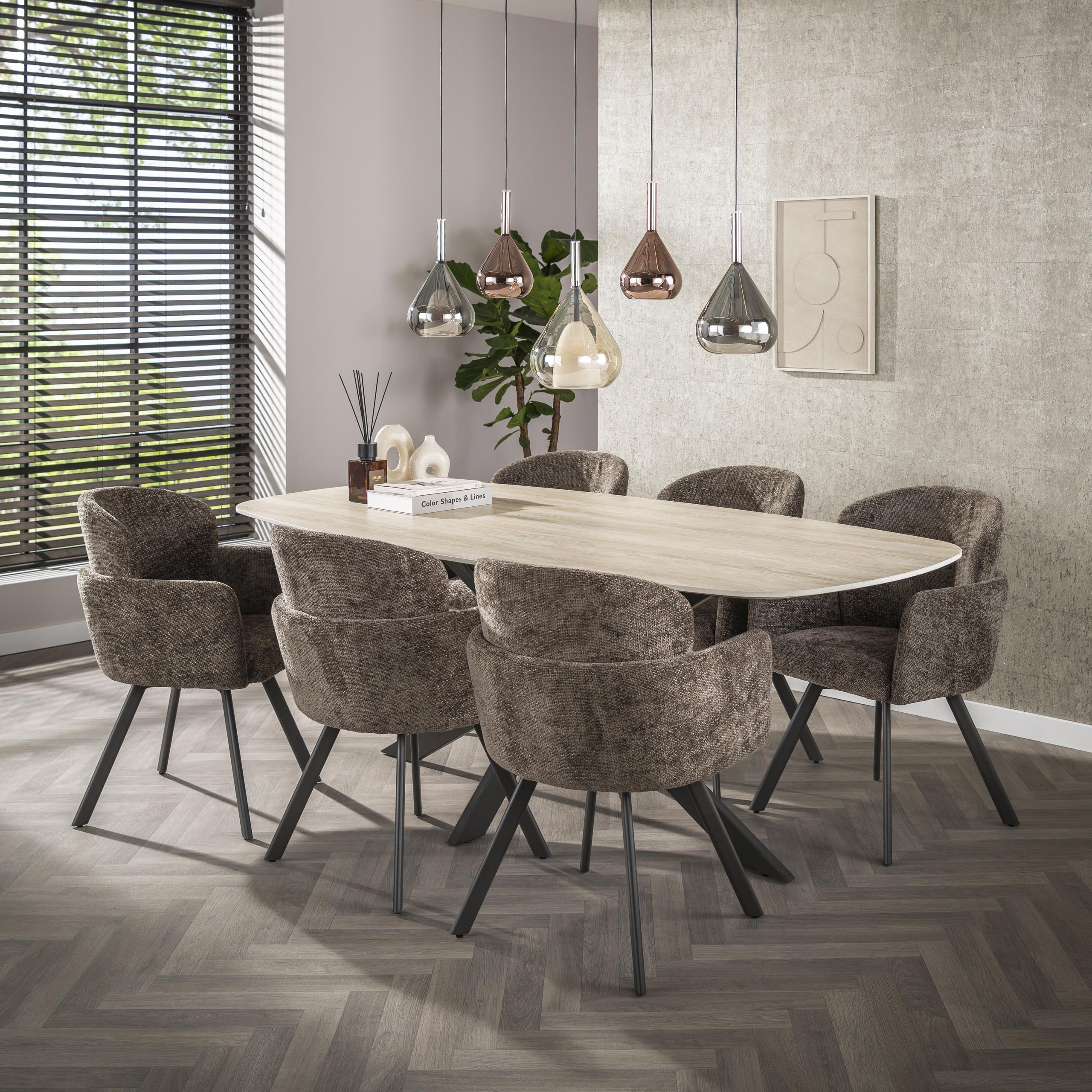 Poltrona Embrace girevole - confezione da 2 - Hoven tortora