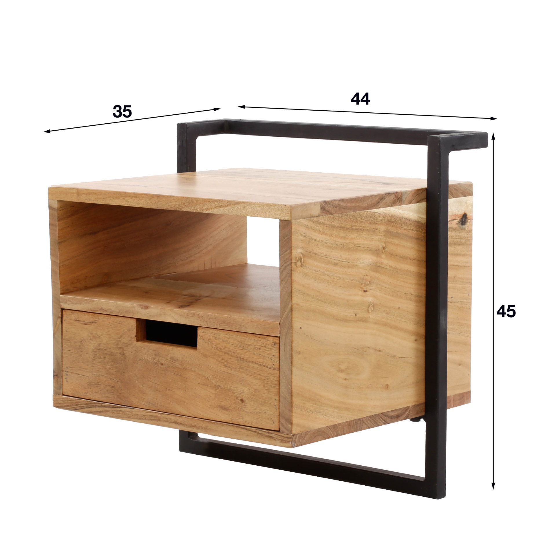 Bedside table Air Solid - 1 drawer - Solid acacia