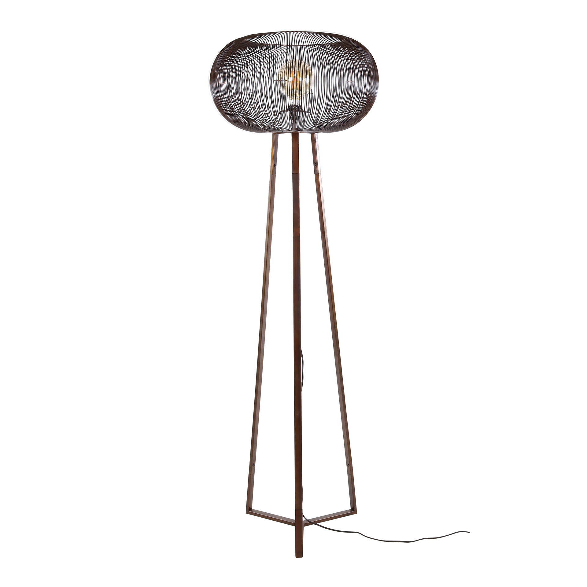 Lampada da terra Copper Twist 1 luce - Nichel nero