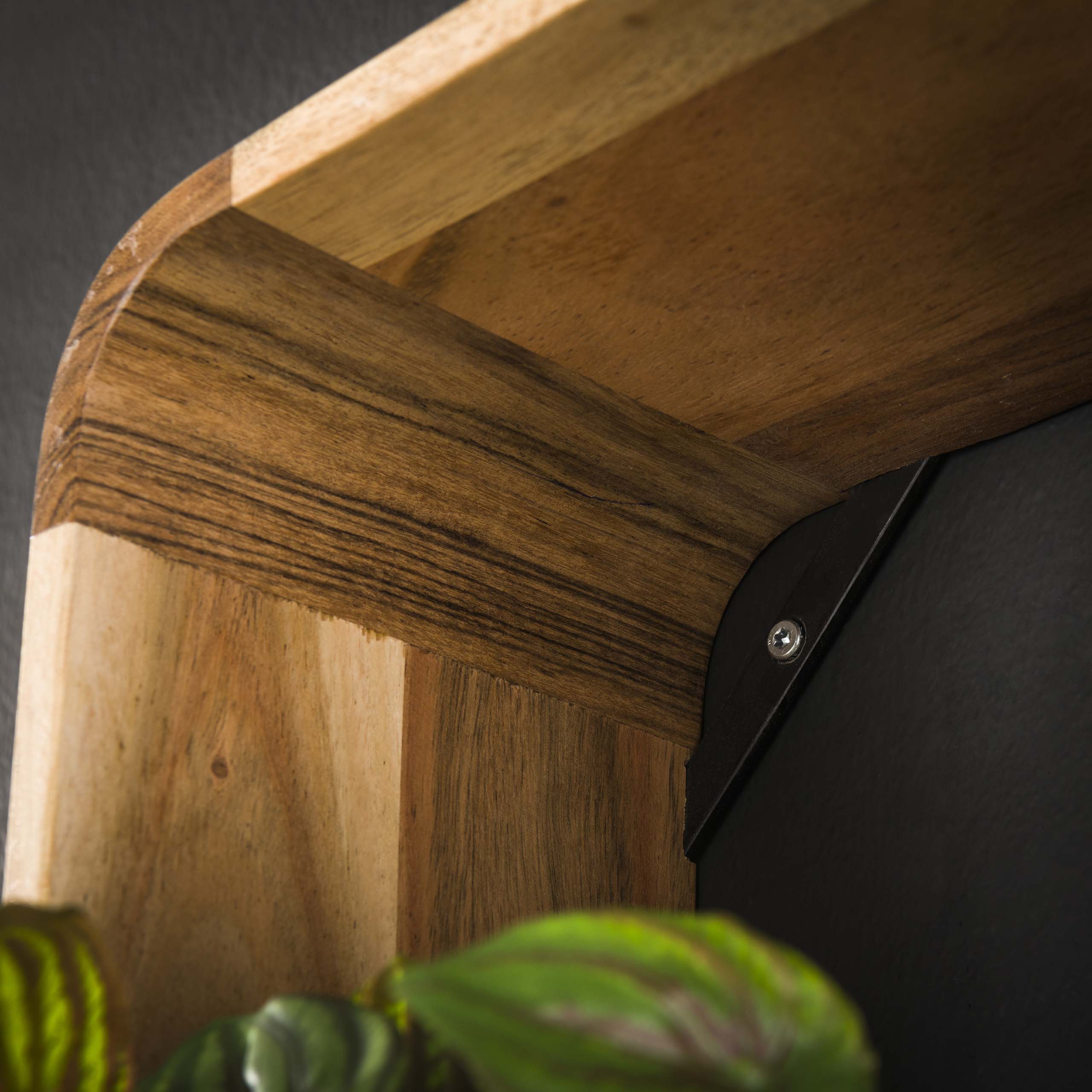 Wall shelf set/3 square / Solid acacia natural