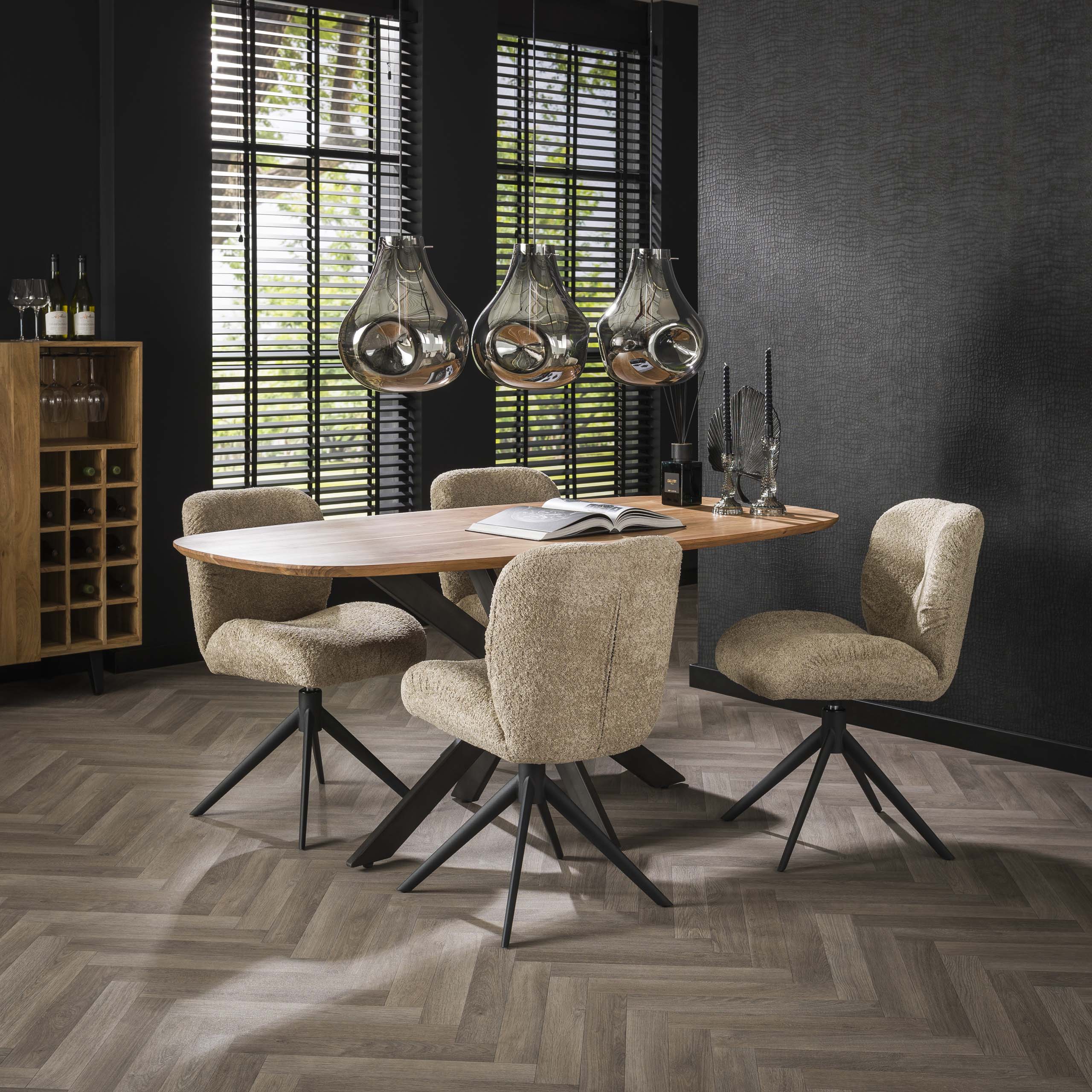 Sedia comfort girevole. VPE2 / Colore sabbia Boucle