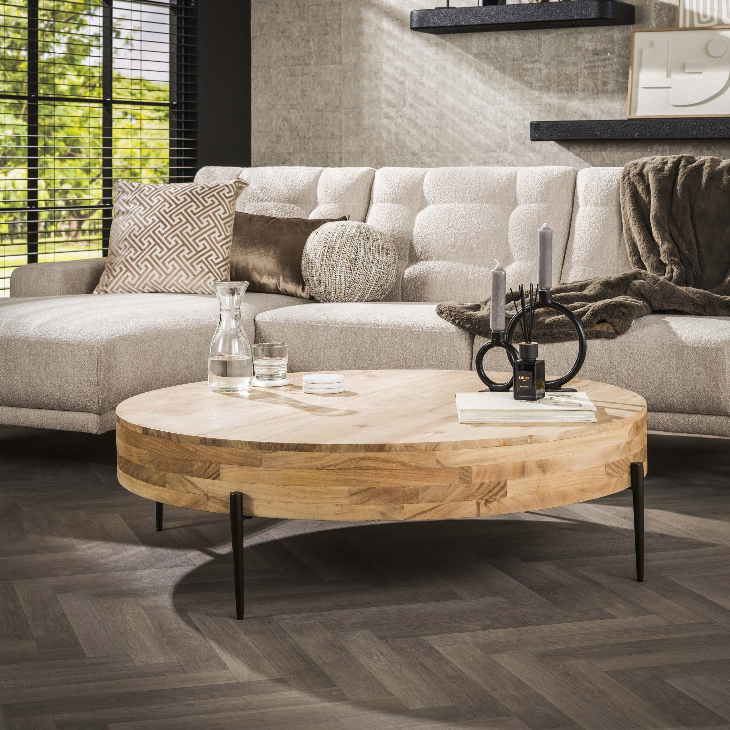Tavolino Bulky Wood Ø120 - Acacia massiccia