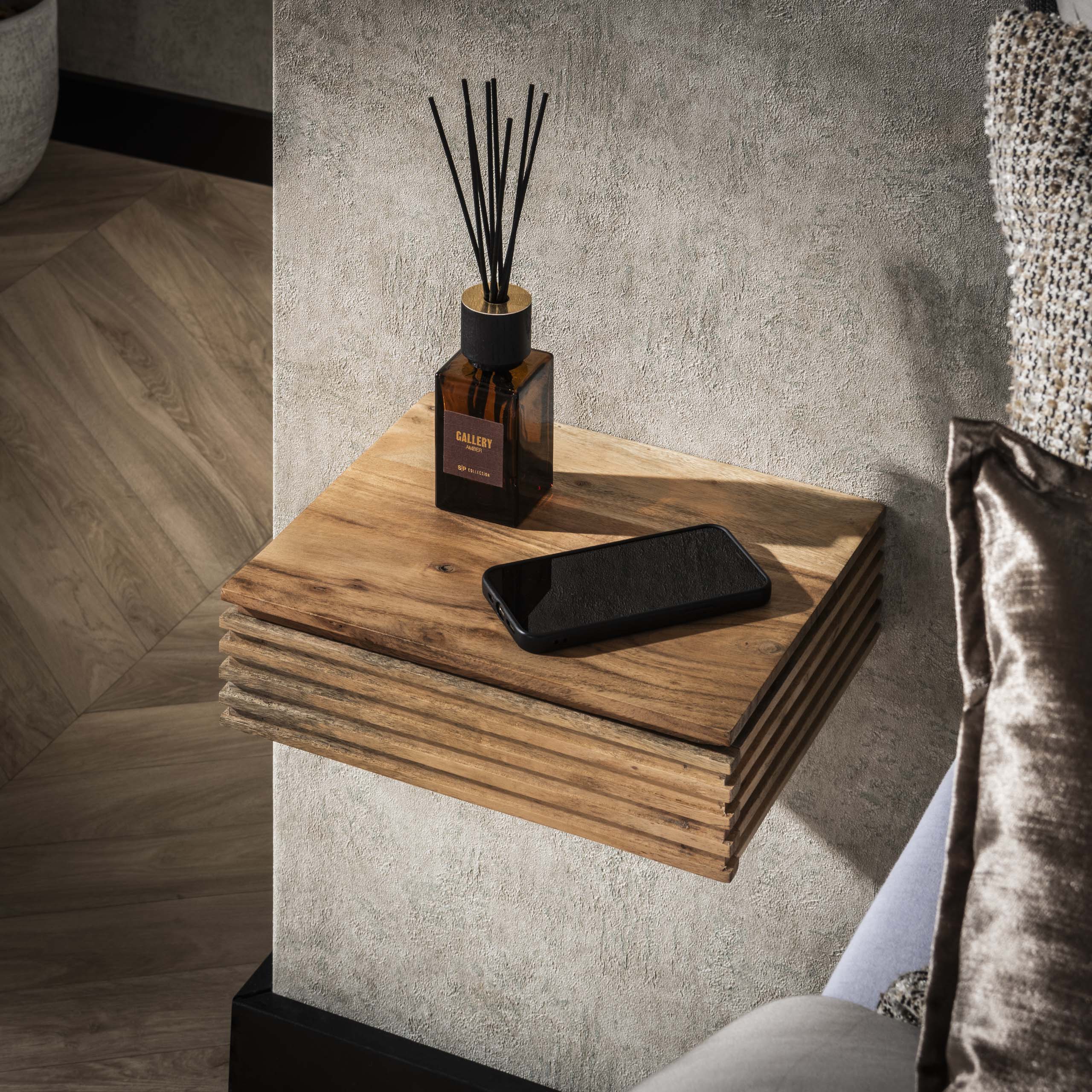 Comodino Layer XS 1 cassetto - set di 2 - Acacia massiccia