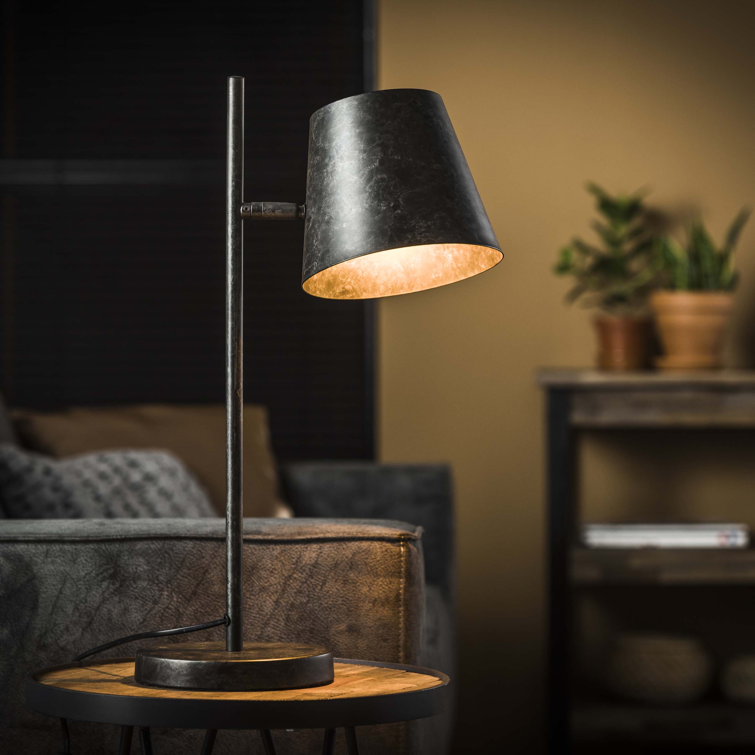 Table lamp 1L adjustable metal shade / Charcoal