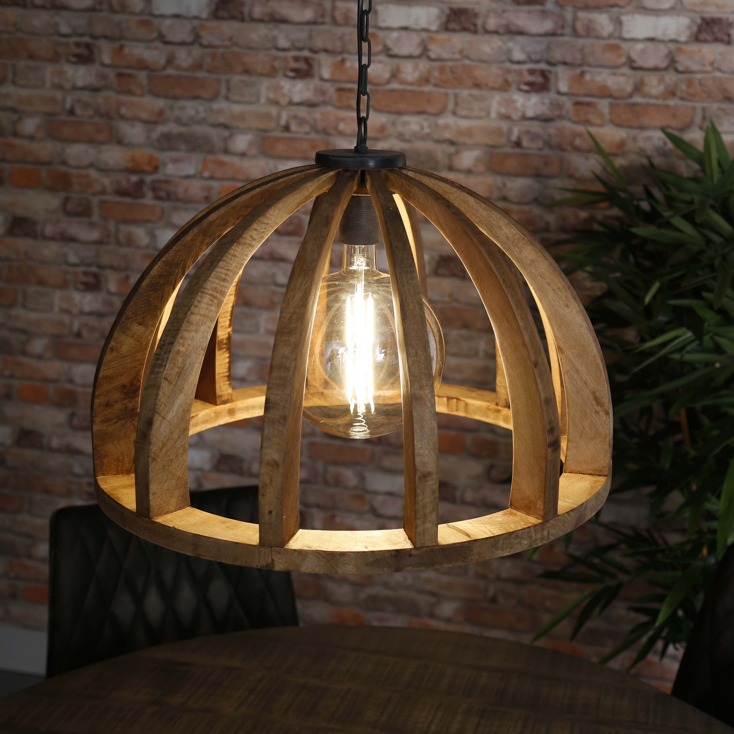 Lampada a sospensione Orba 1 luce Ø60 cm - Mango massiccio