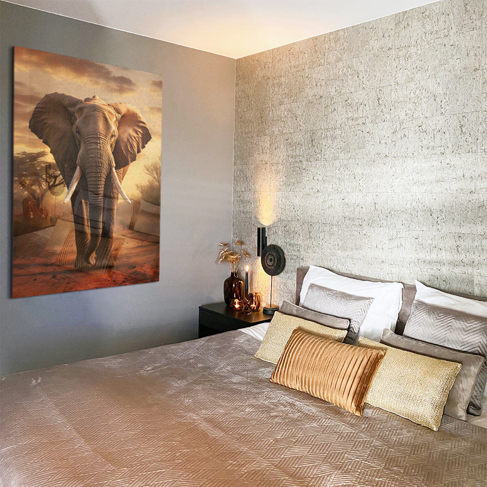 Elephant On The Road - Glass