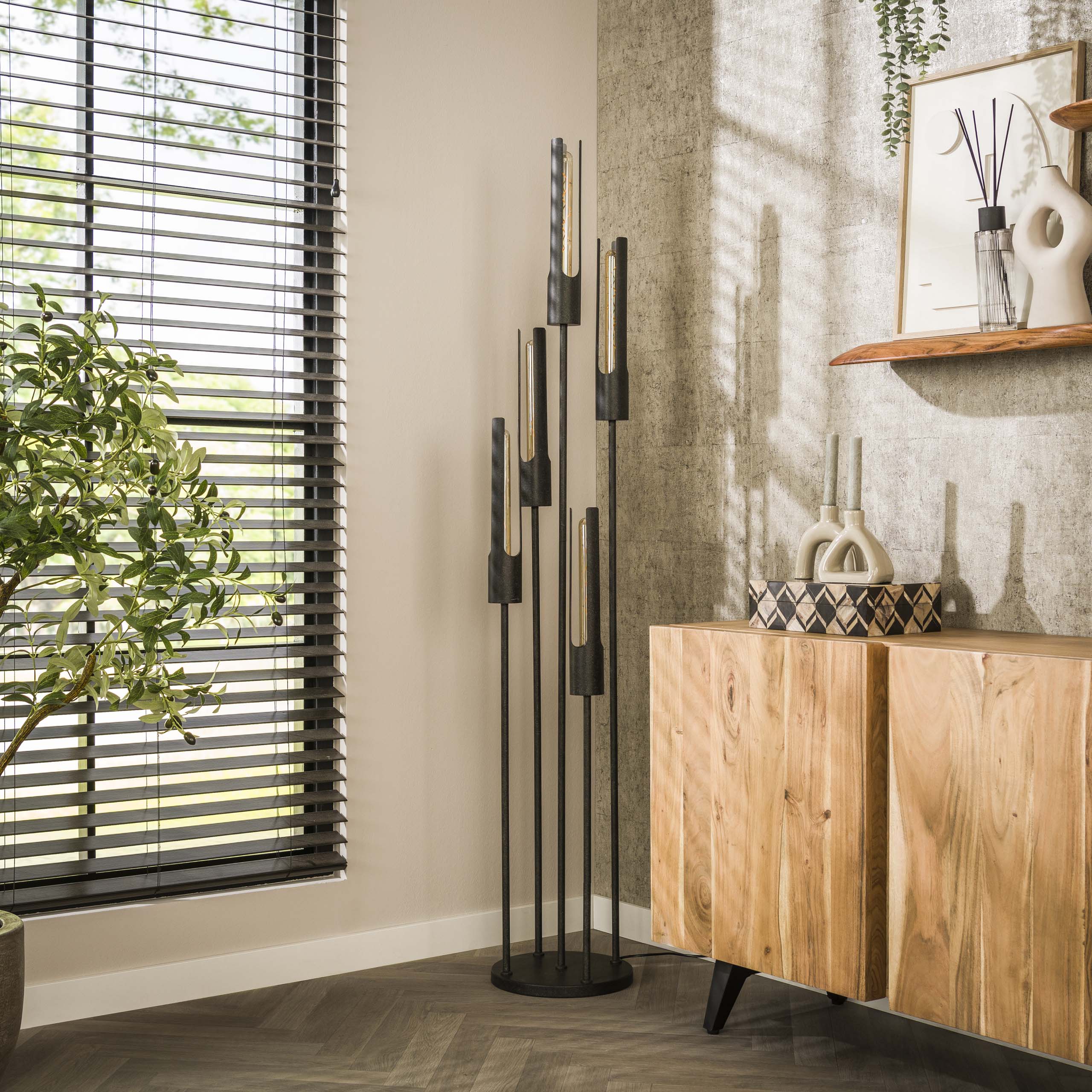 Floor lamp 5L stepped tube / Artic black