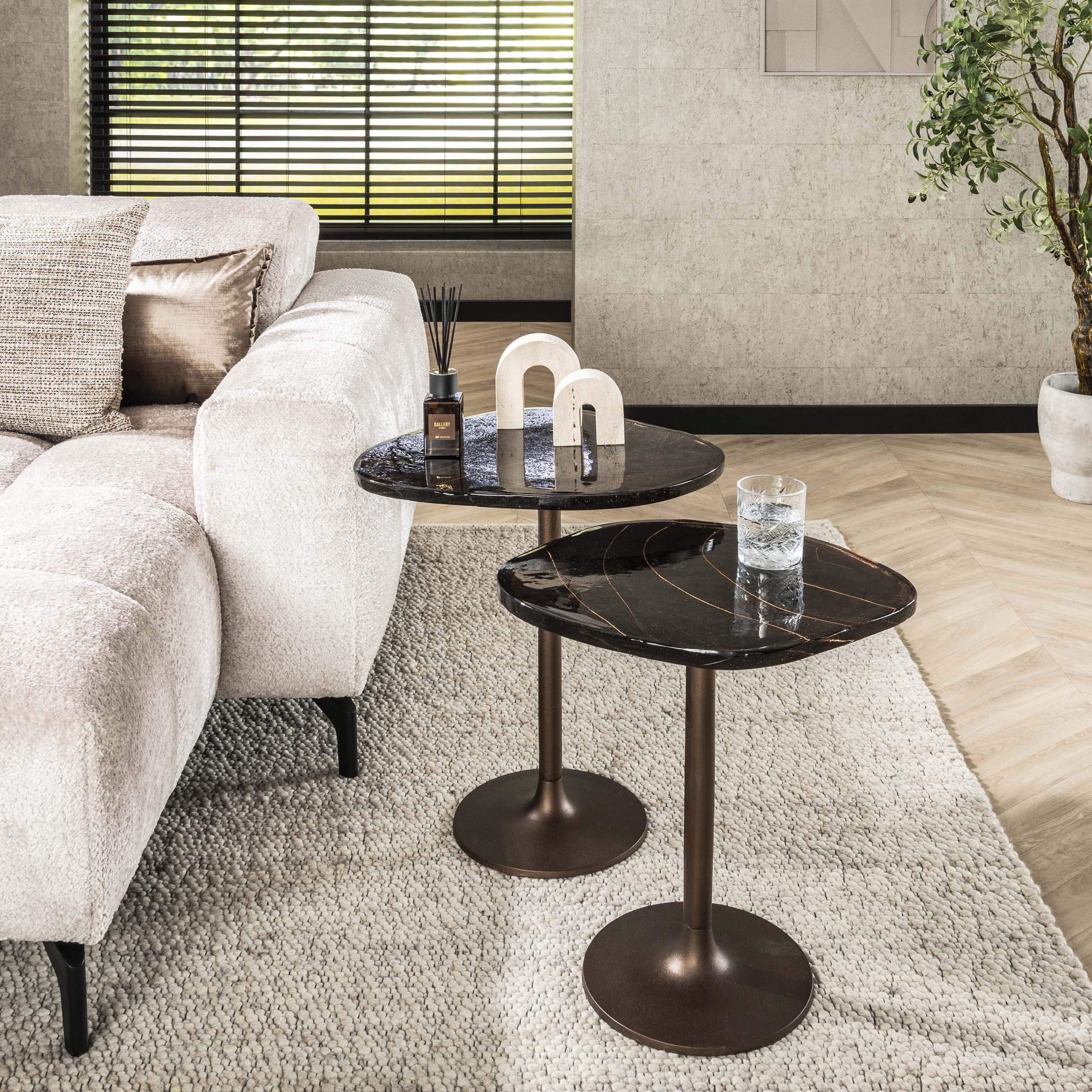 Side table Eclipse low - Antique copper