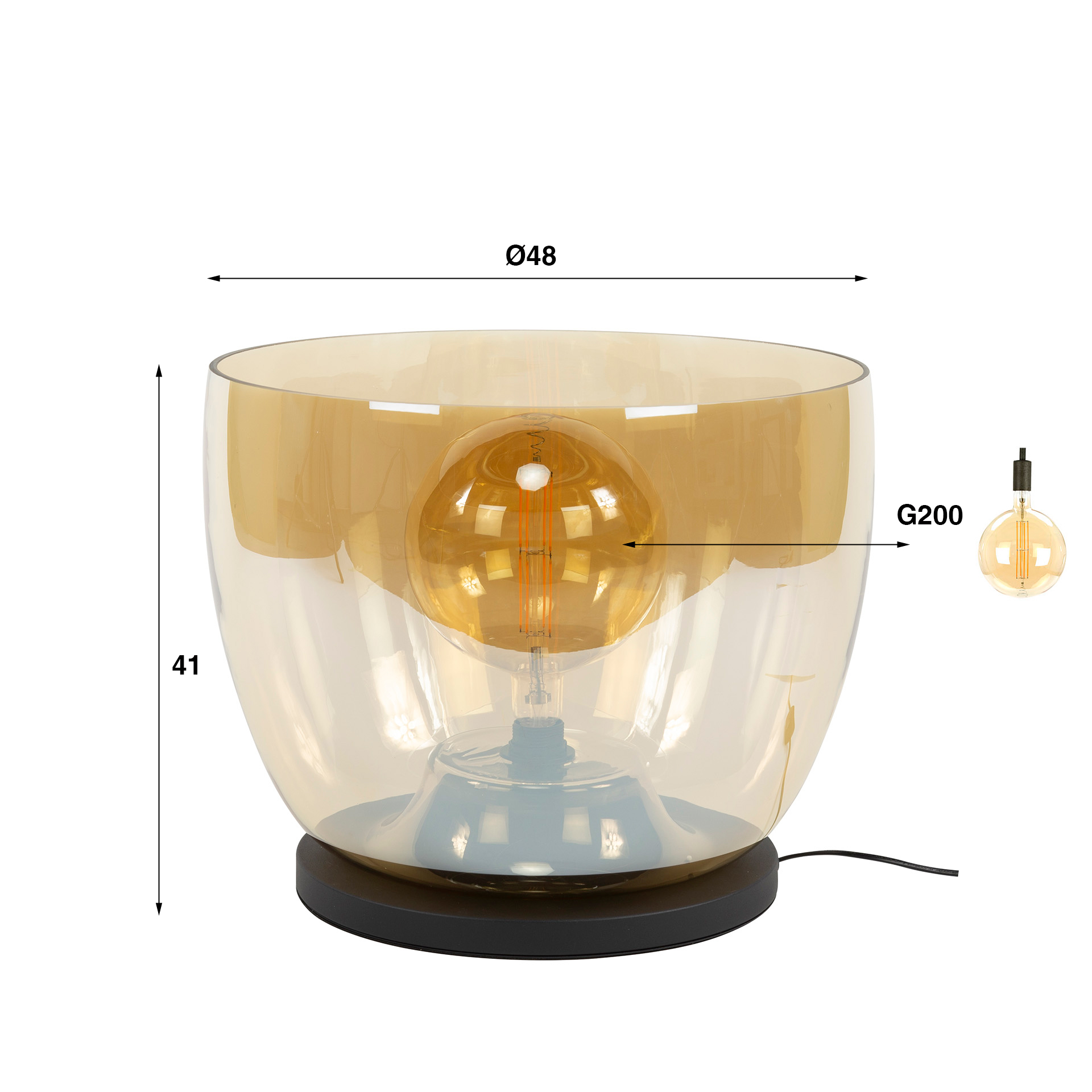 Floor lamp UP XXL 1-light - Amber glass