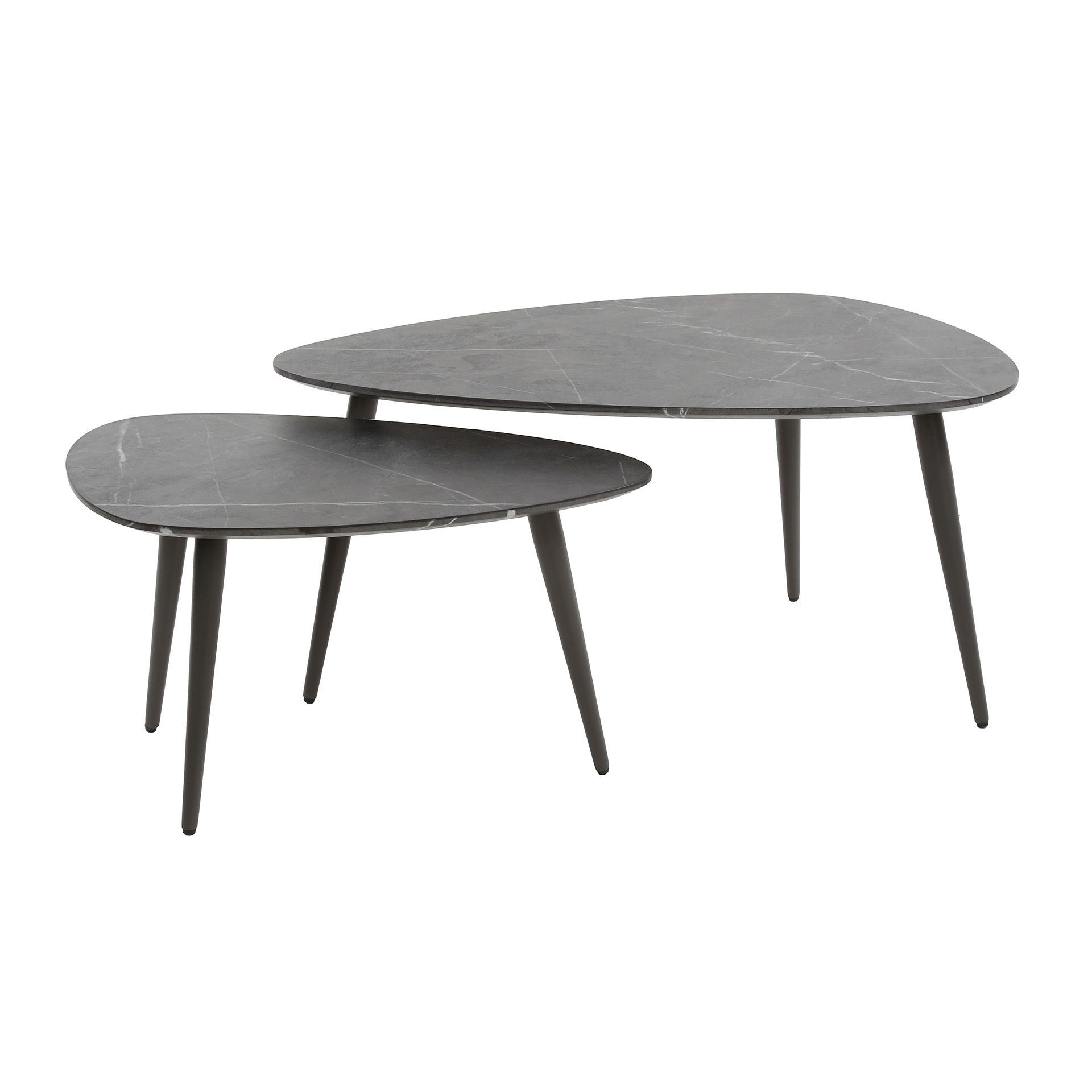 Set tavolino da caffè/2 a forma di pera organico/3D marrone nero