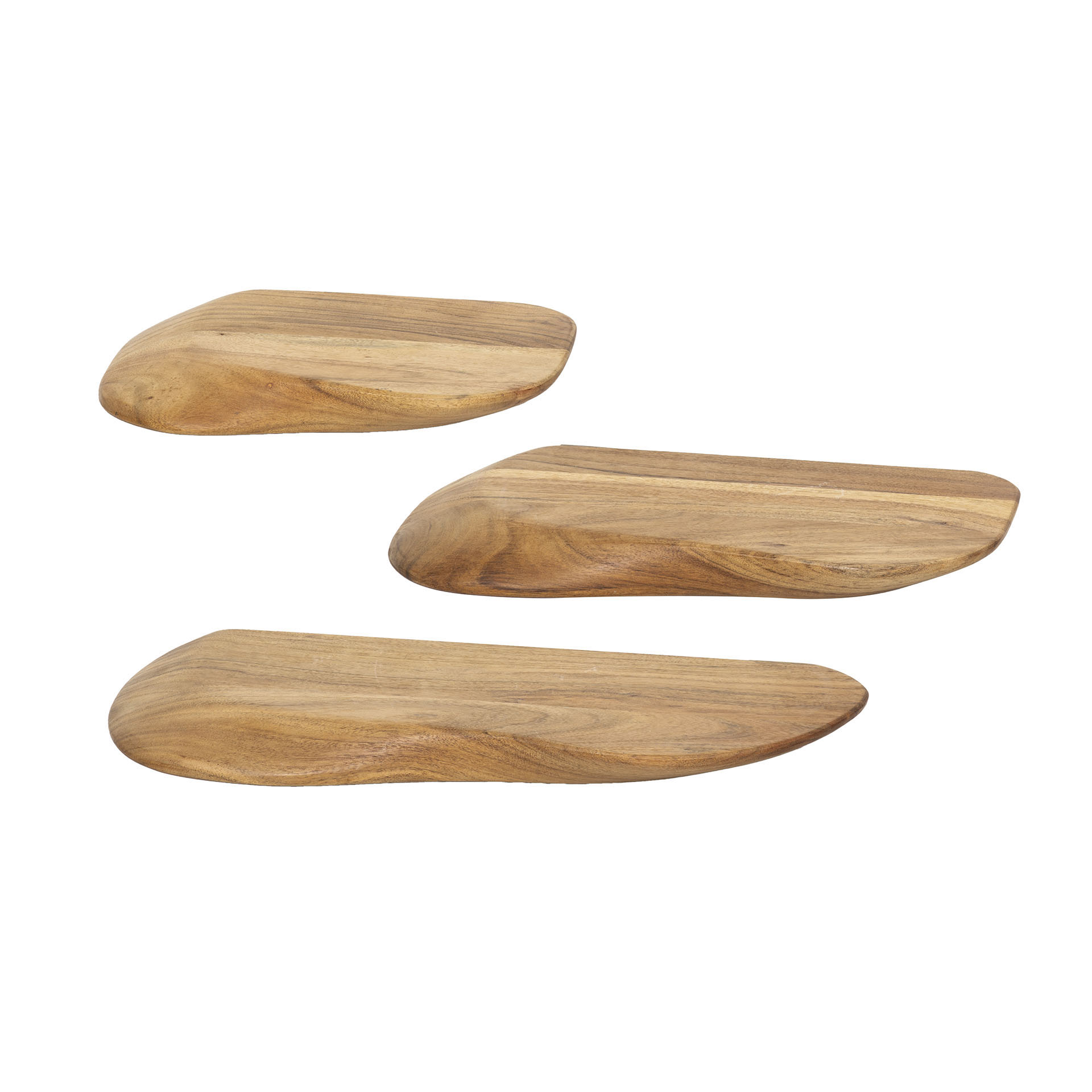 Wall shelf Organic set of 3 - Solid acacia