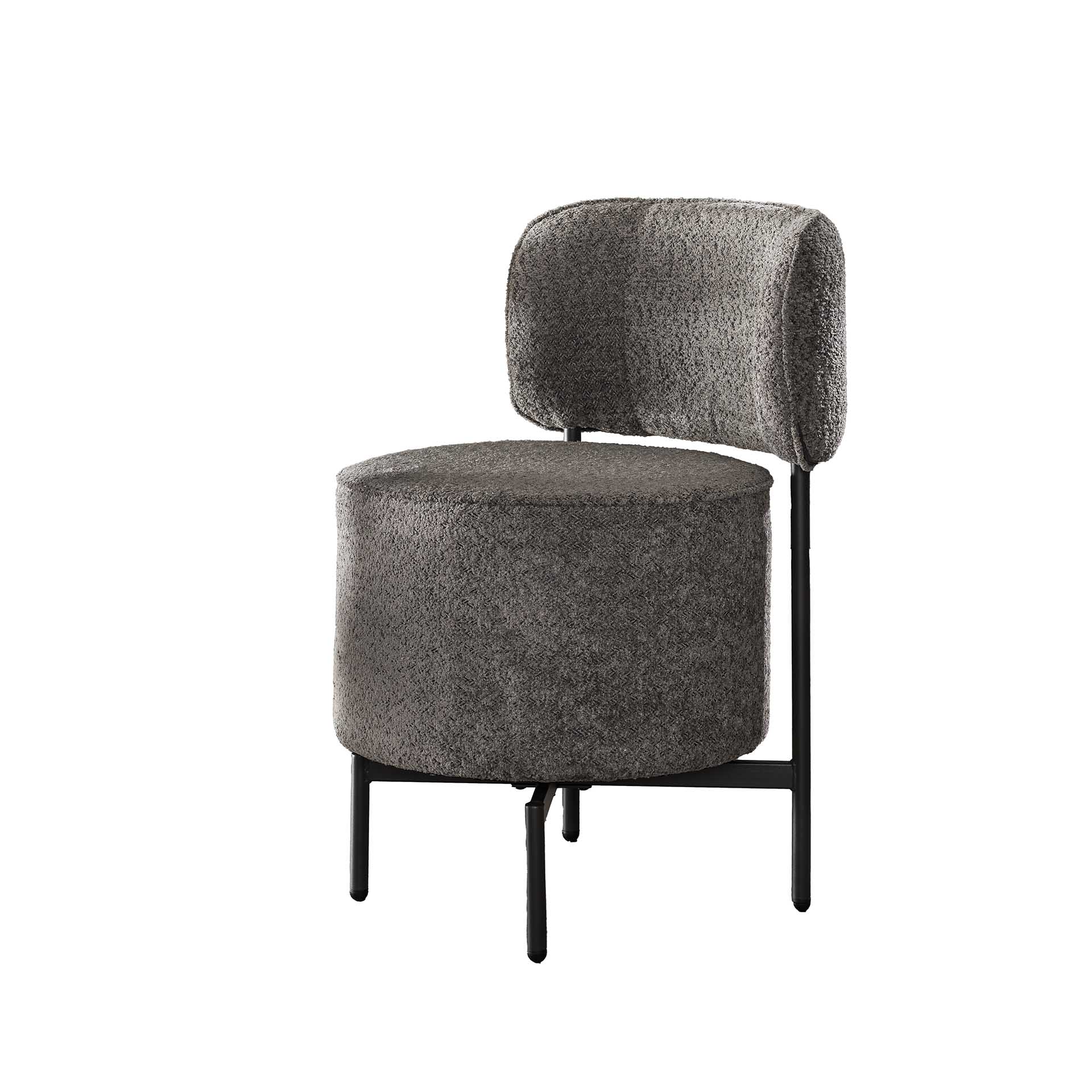 Sedia da cocktail bouclè girevole. VPE2 / Grigio Boucle