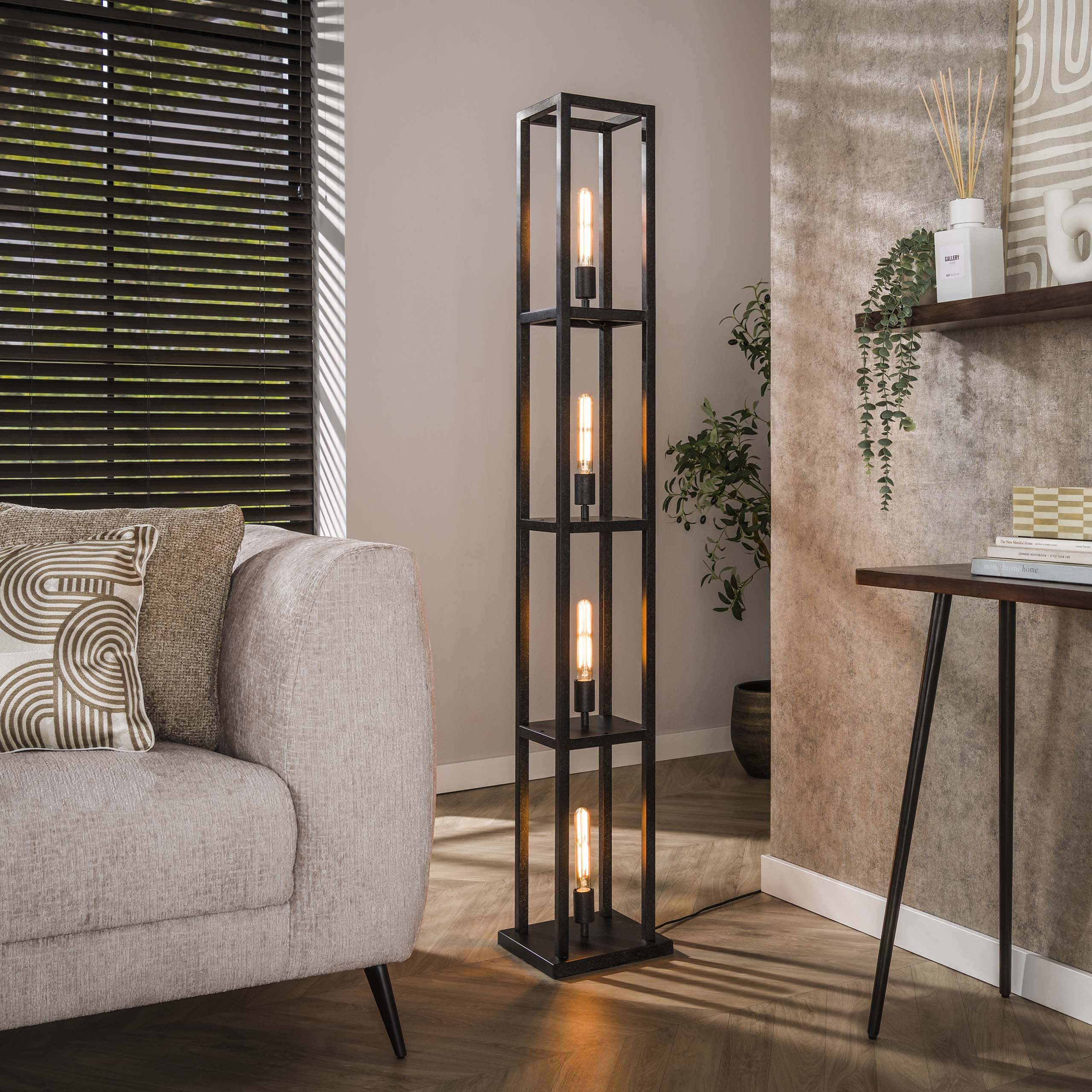 Lampada da terra Quadra 4 luci - Nero artico