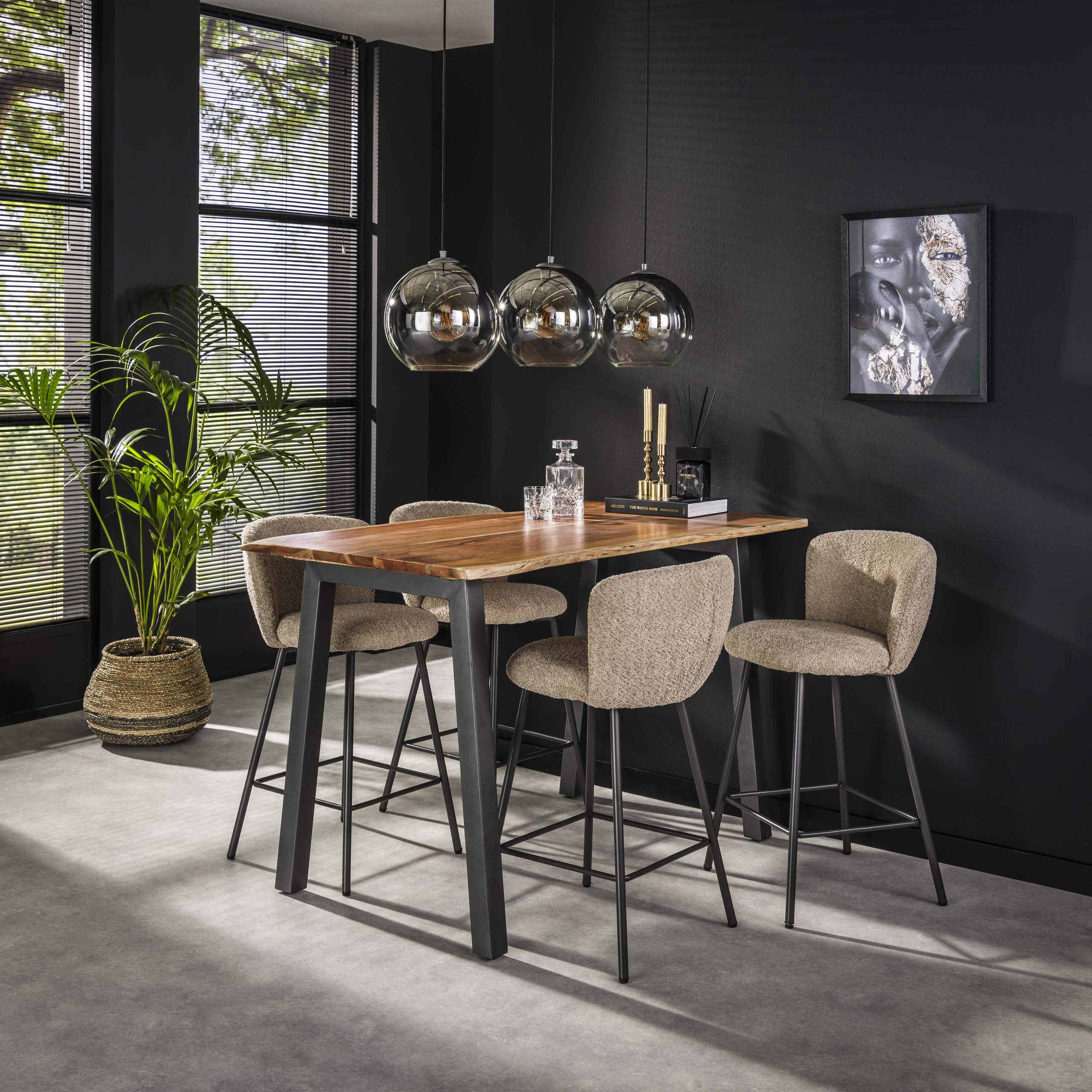 Bar table 147 edge 25mm / Solid acacia natural