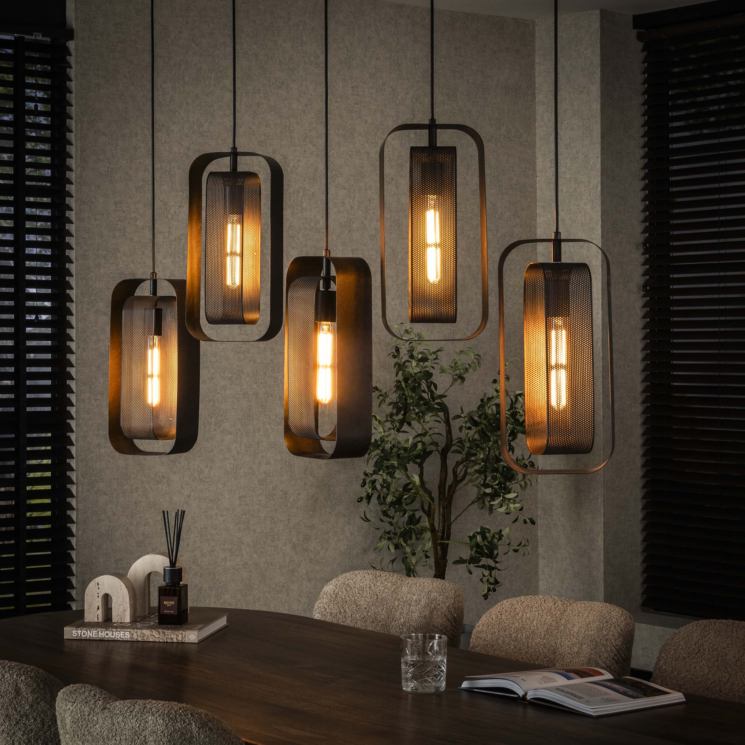 Hanging lamp 5L mesh rotate / Artic black