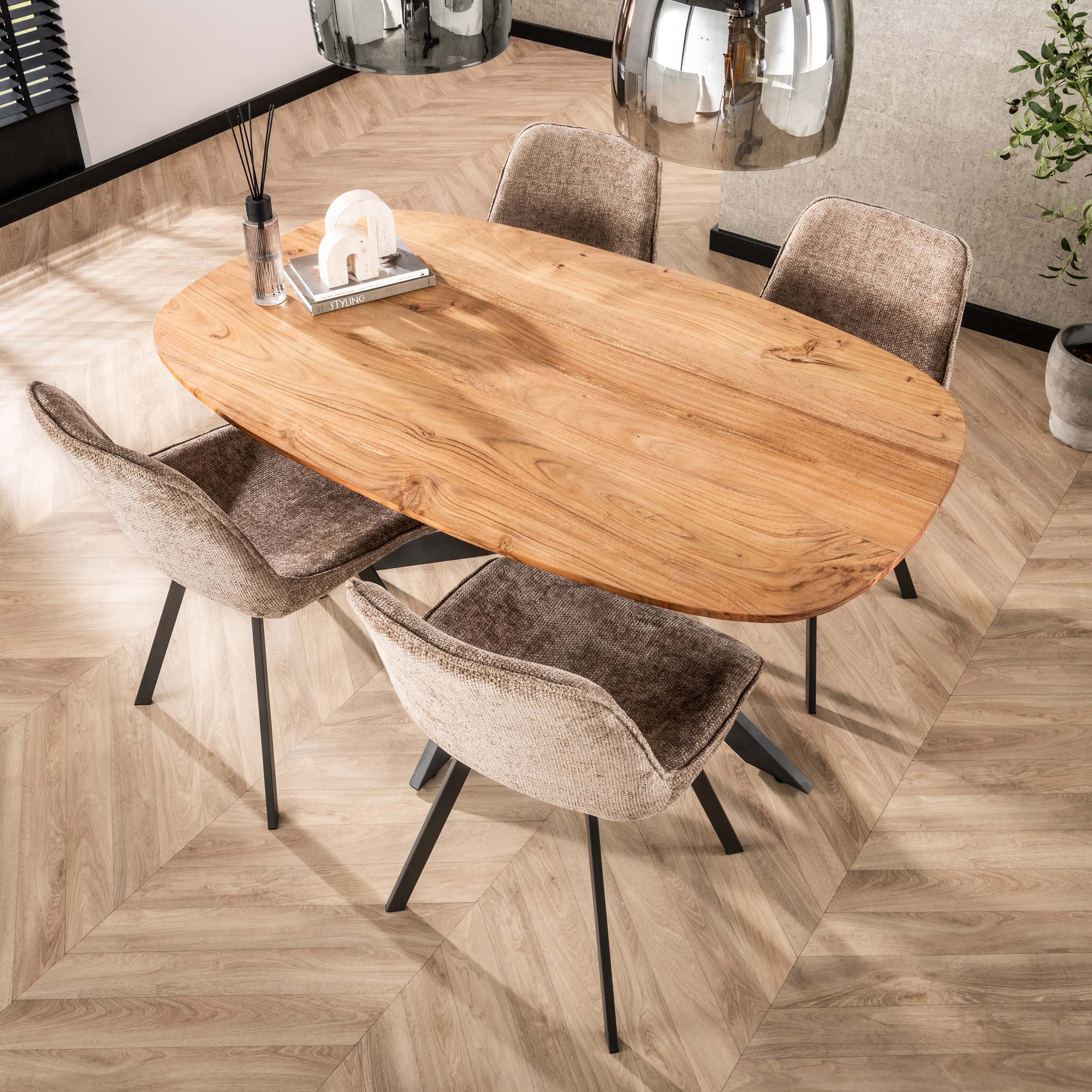 Tavolo da pranzo Arhus Solid ovale 150 cm - Acacia massiccia