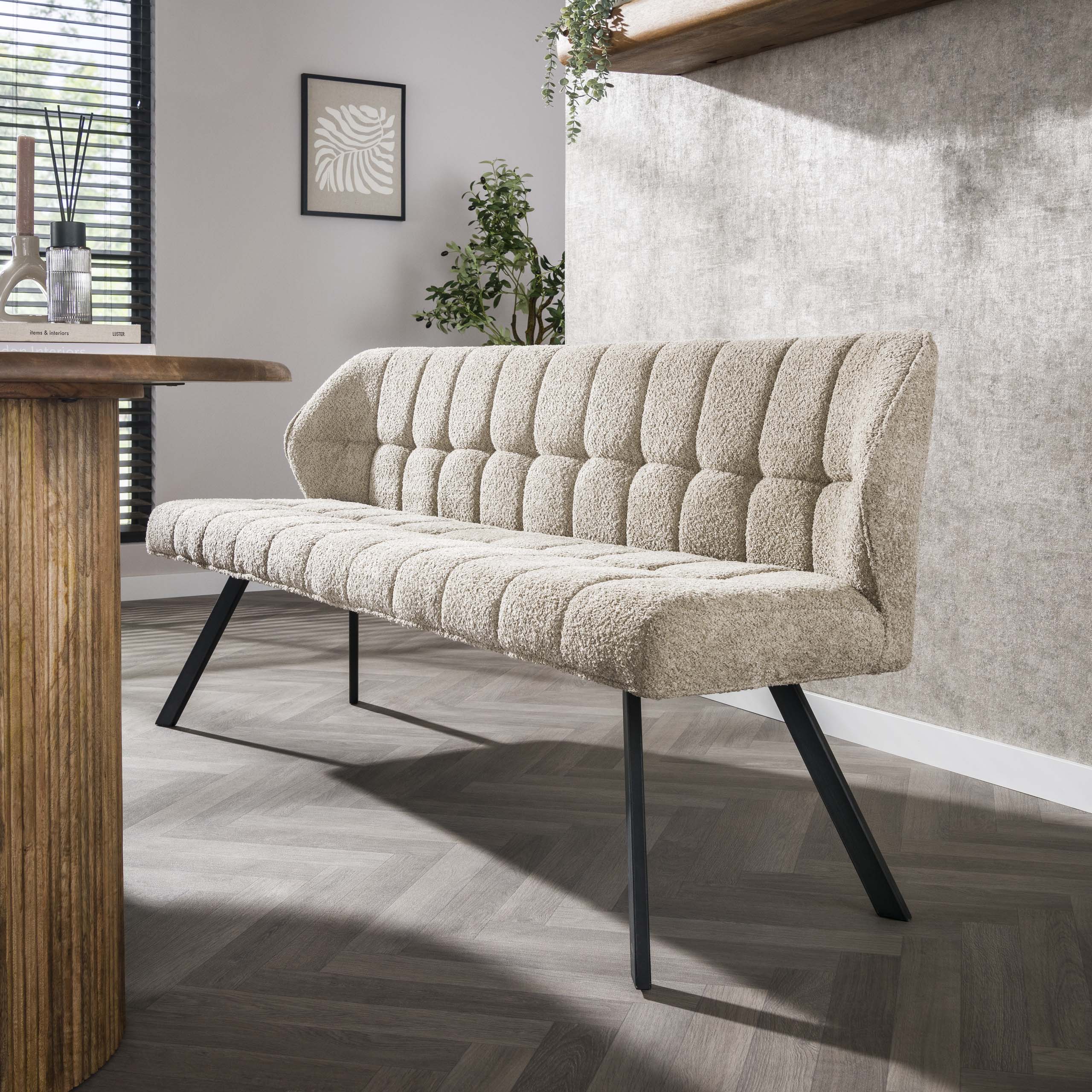 Dining room sofa grid / Boucle sand color