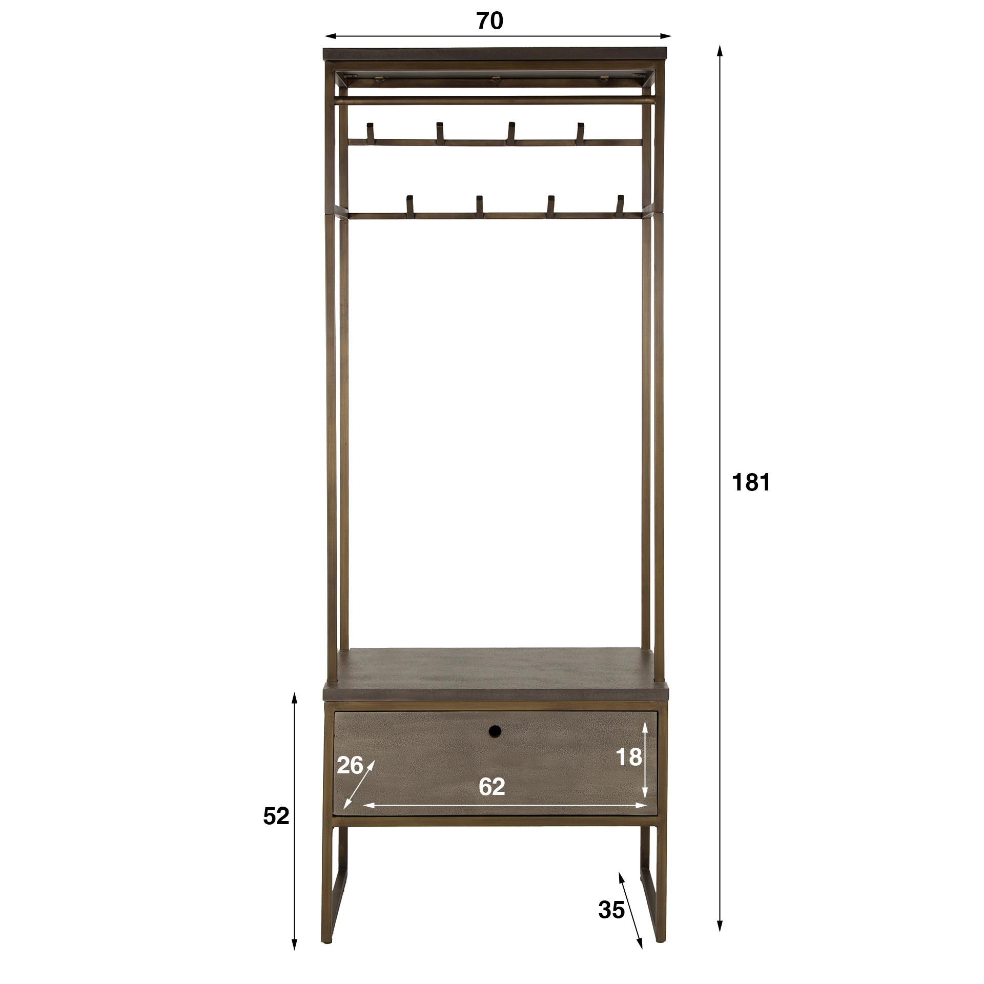 Wardrobe furniture Ferro - Antique bronze
