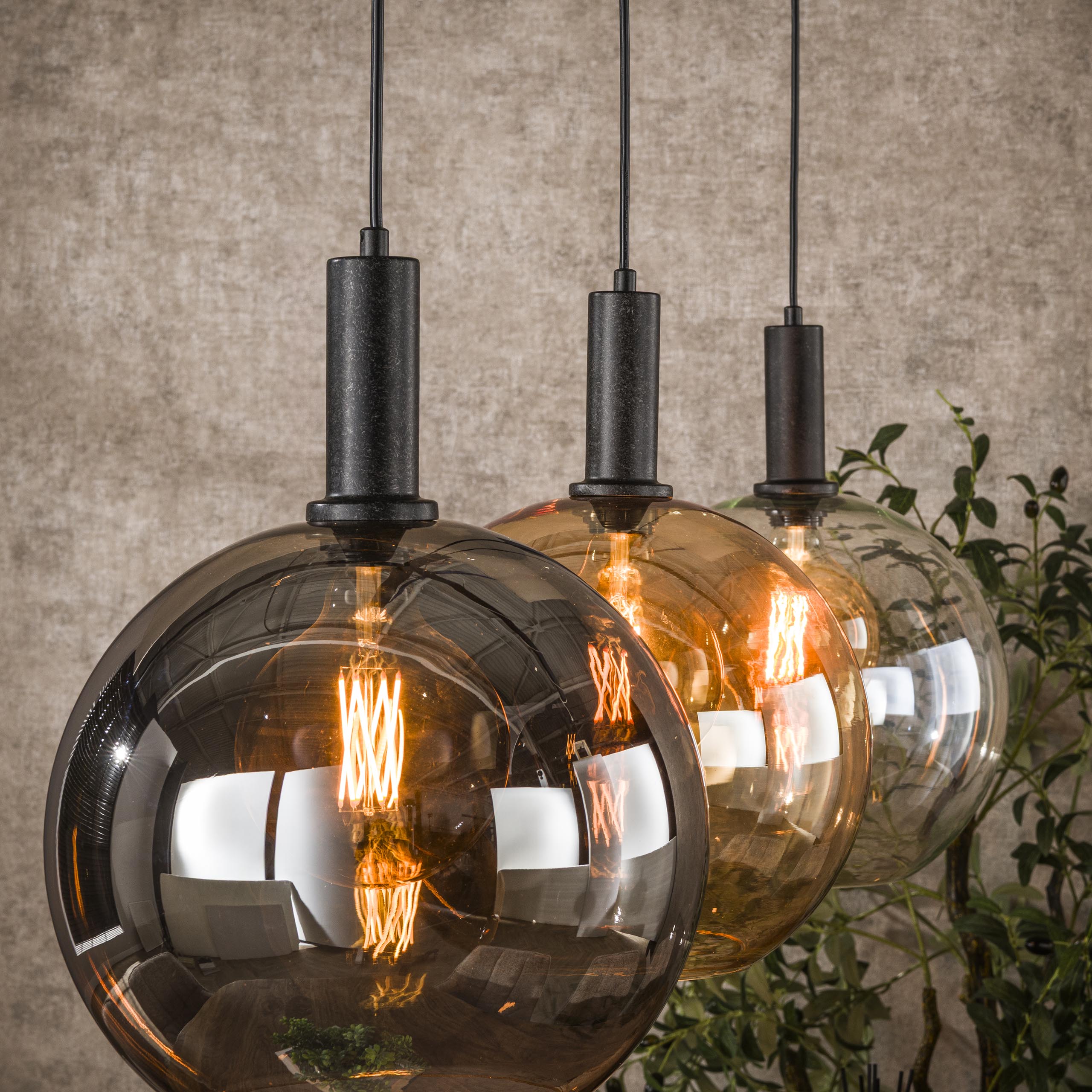 Lampada a sospensione Sfera Tricolore a 3 luci - Nero Artic