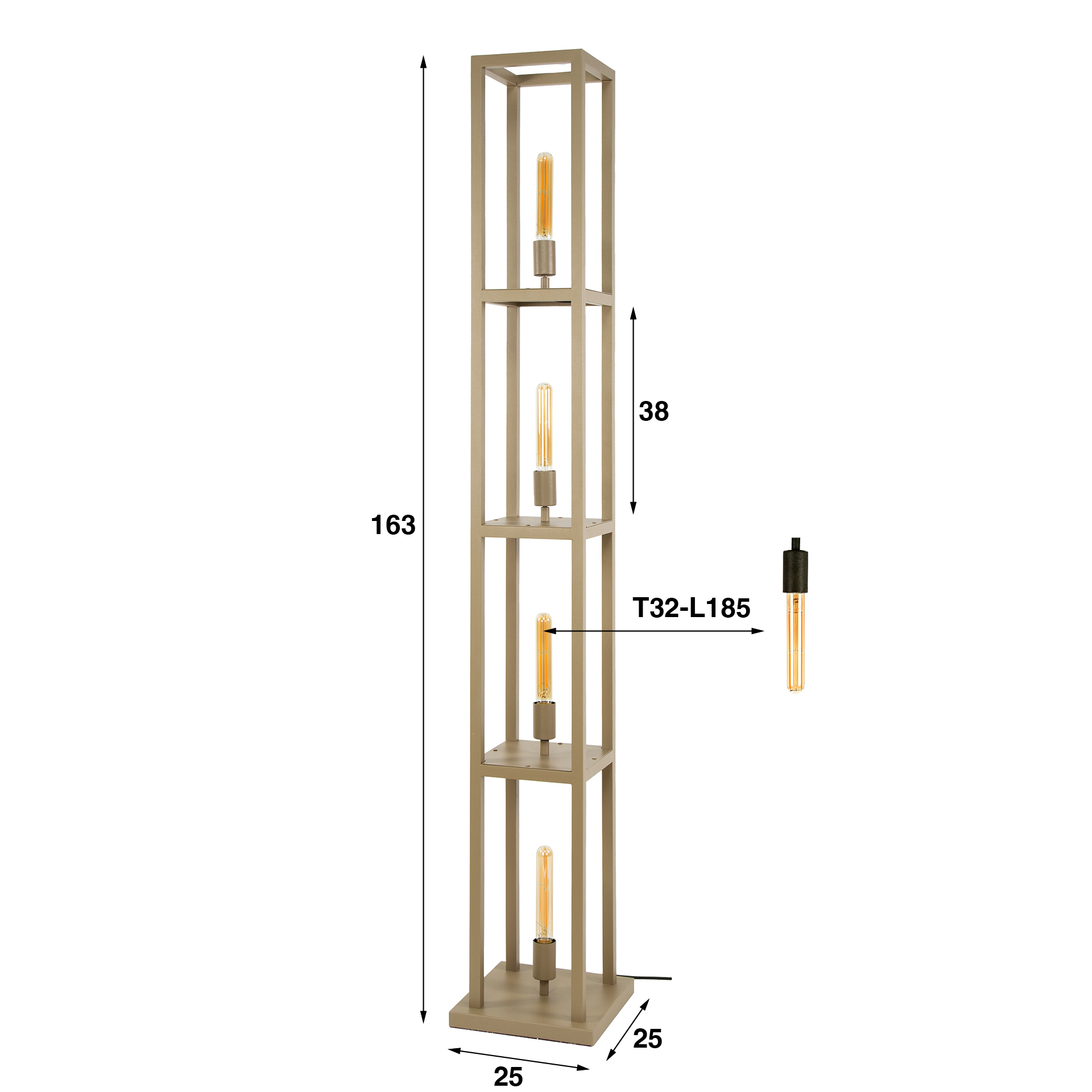 Floor lamp Quadra 4-light - Beige