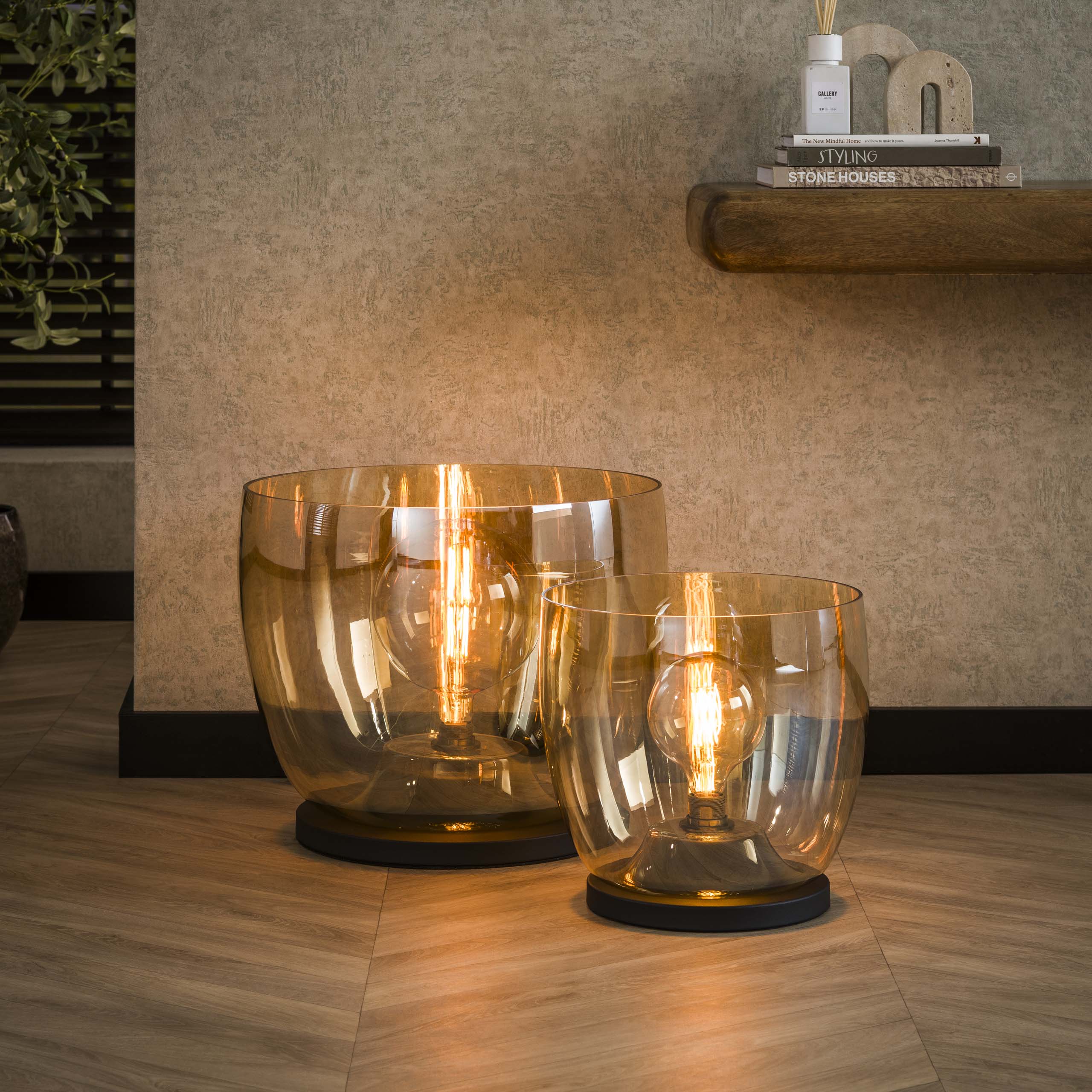 Lampada da terra UP XXL 1 luce - Vetro ambra