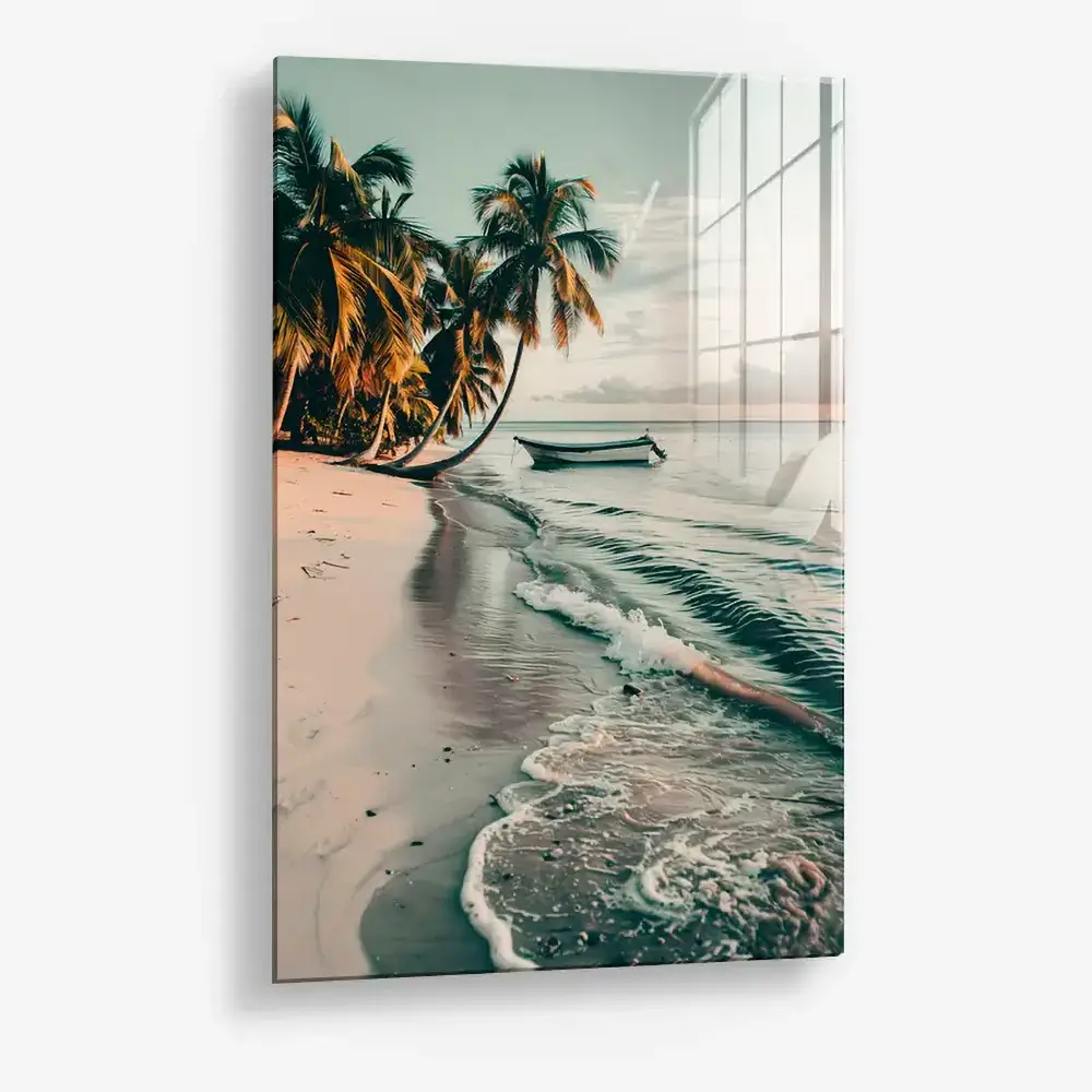 Palm Dusk Shore – Glass