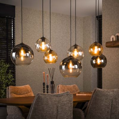 Lampada a sospensione 4+3 multi globo XL / Artic nero