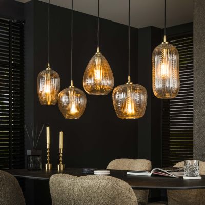 Lampada a sospensione 5L mix di grani di diamante / Vetro diamante