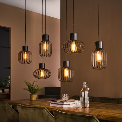 Lampada a sospensione 3+3 mix metallo / Antracite