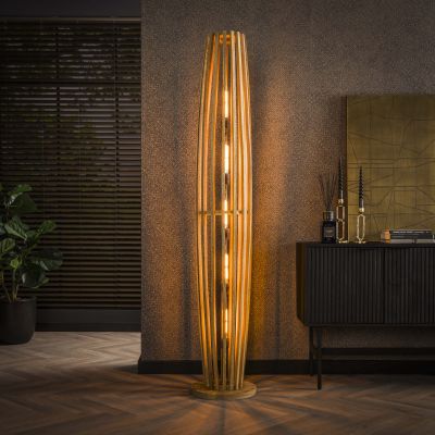 Lampada da terra 5L orbita XL / Mango massiccio naturale