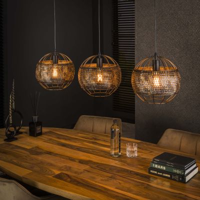 Lampada a sospensione 3L Ø30 armatura aperta / Marrone nero