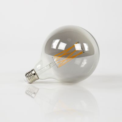 Sorgente luminosa LED [G125] lampadina a filamento Ø12,5 - E27 6W dimmerabile / Vetro grigio fumo