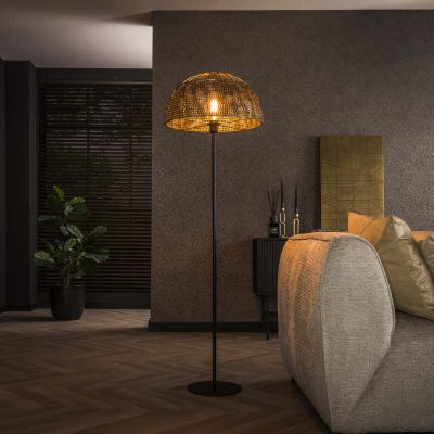 Lampada da terra Ø50 armatura aperta / Marrone nero