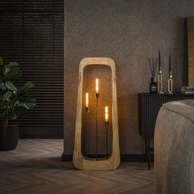 Lampada da terra 3L Bray / Mango massiccio naturale